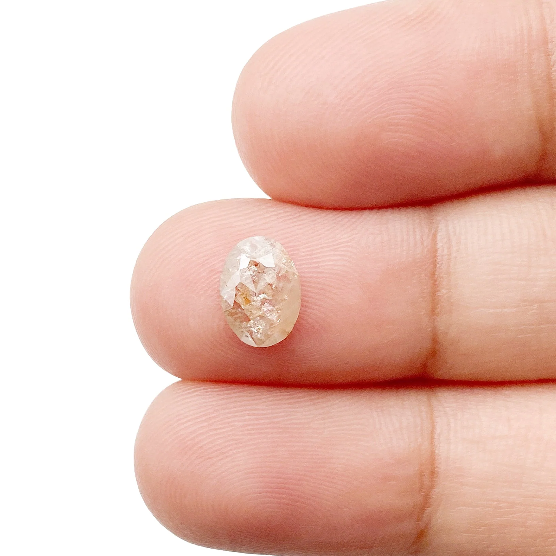 0.75ct | Rustic Whitish Red Oval Shape Rose Cut Diamond - Image 3