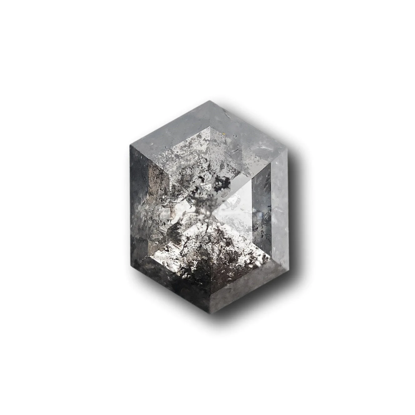 0.86ct | Salt & Pepper Hexagon Shape Rose Cut Diamond