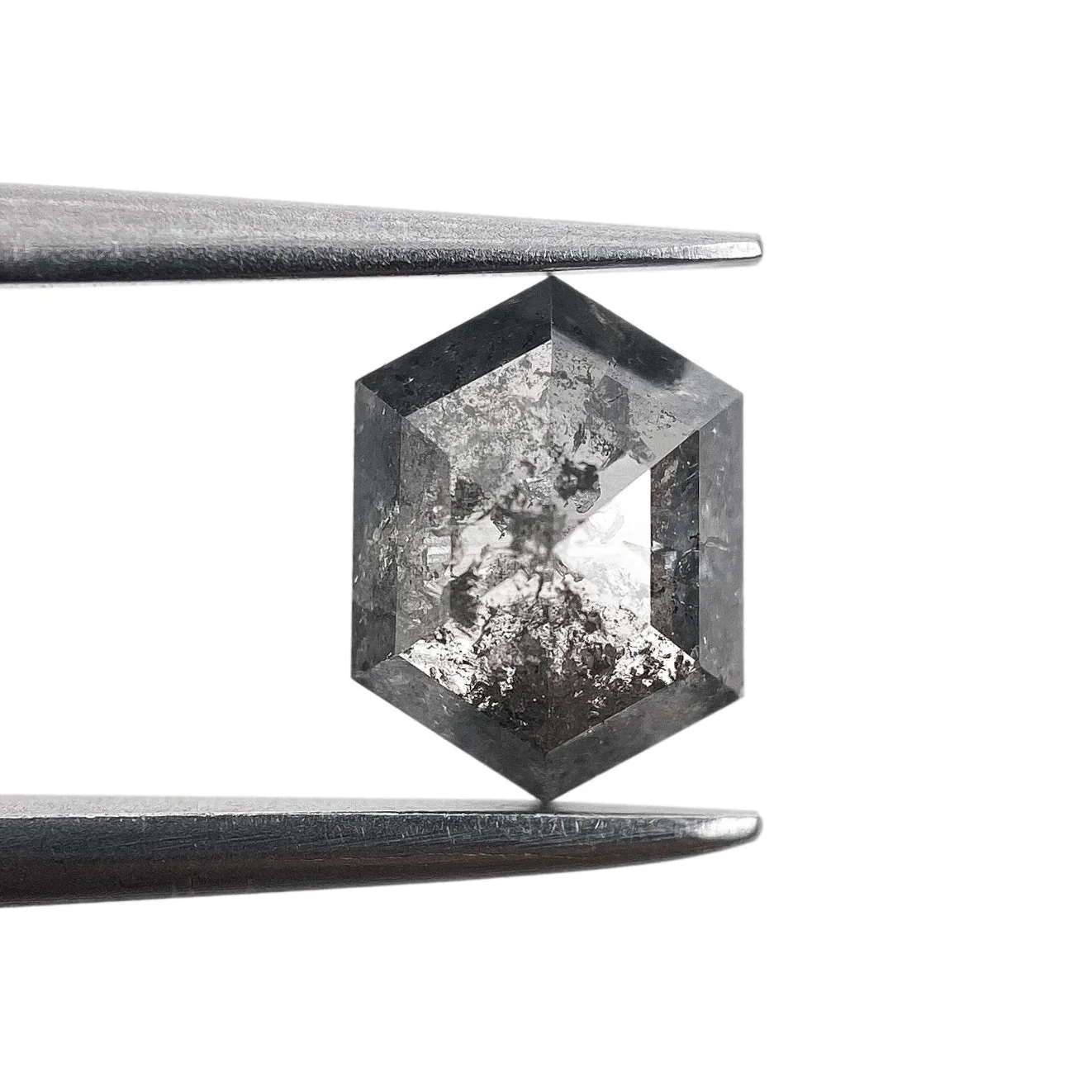 0.86ct | Salt & Pepper Hexagon Shape Rose Cut Diamond - Image 2