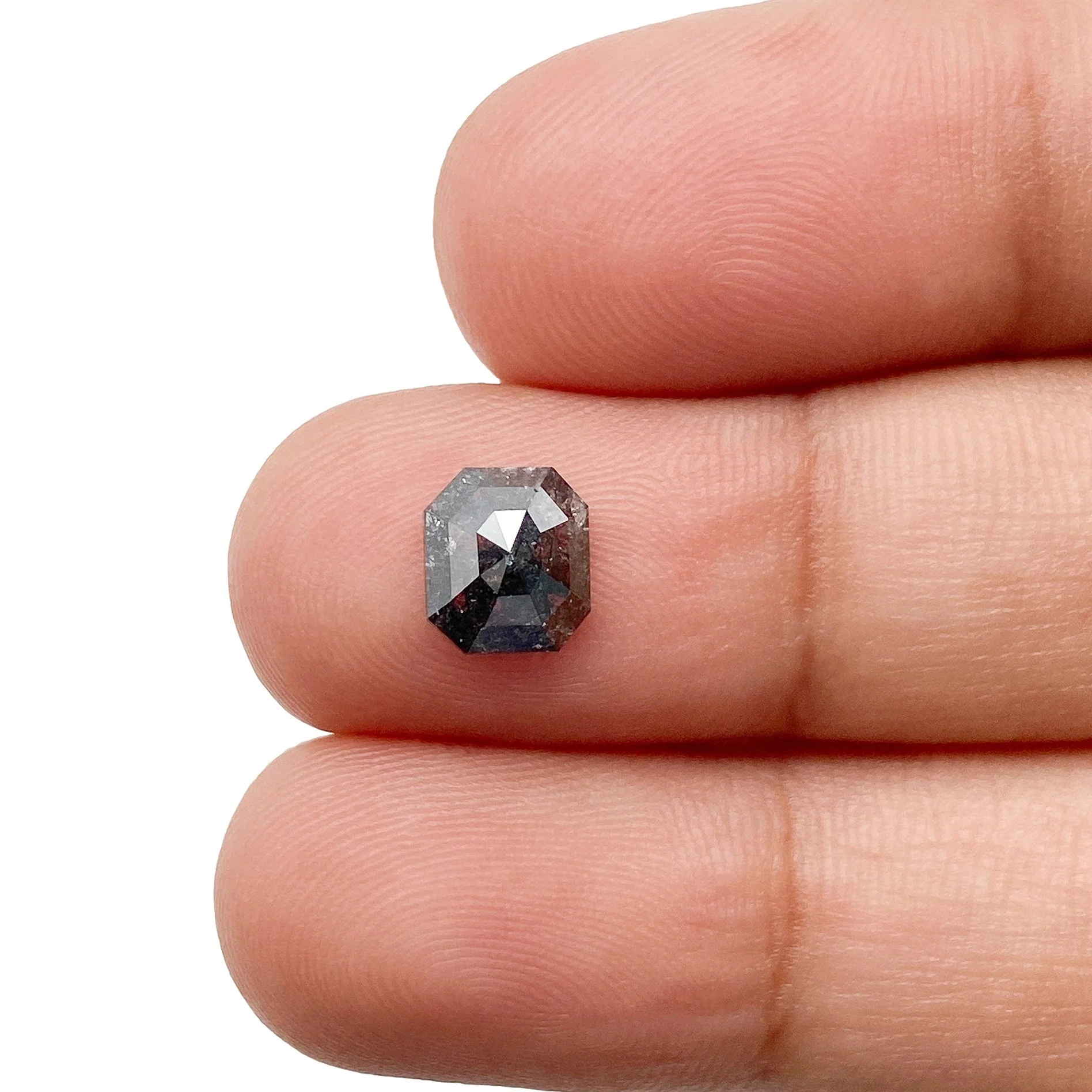 0.90ct | Salt & Pepper Emerald Shape Step Cut Diamond - Image 3