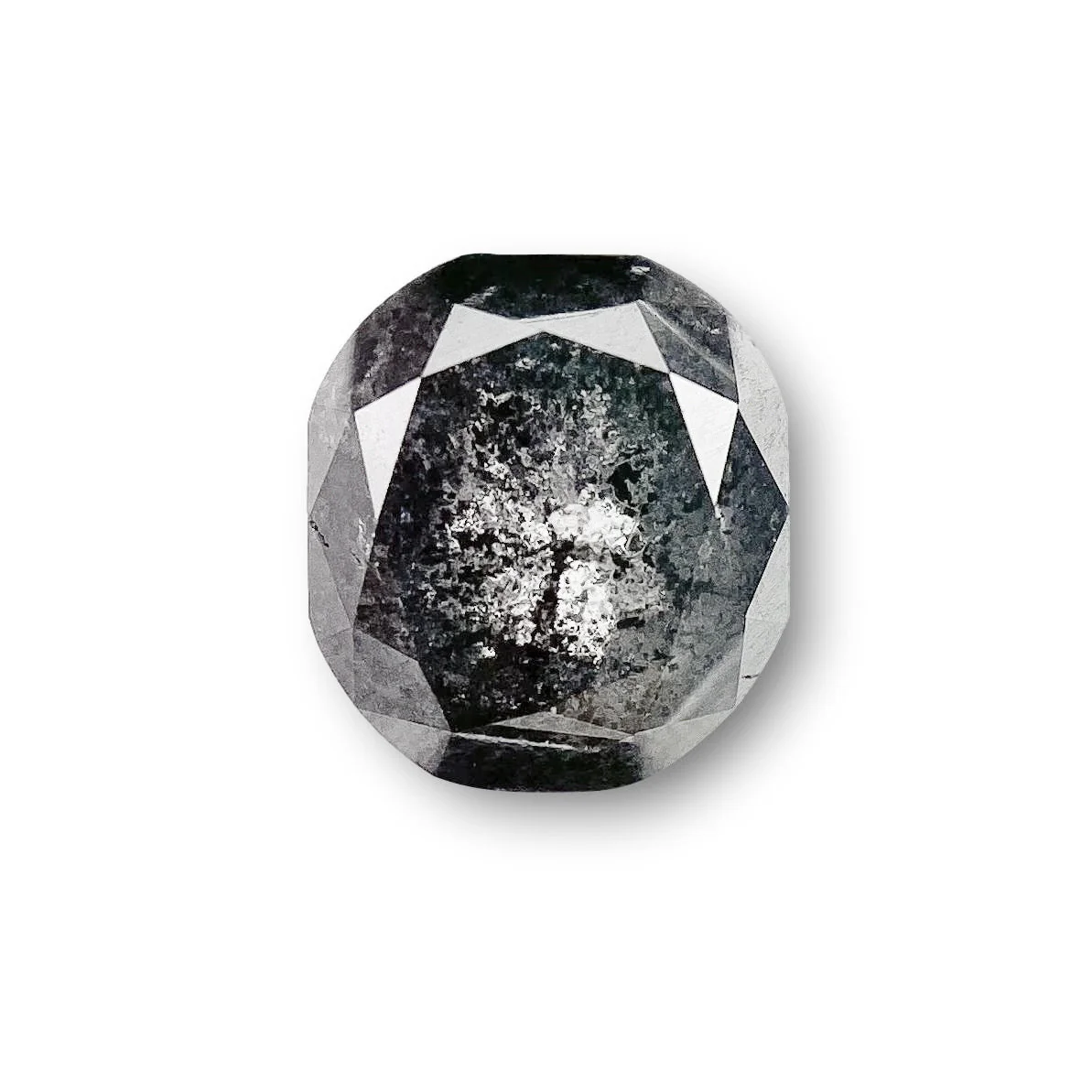 0.94ct | Salt & Pepper Cushion Shape Rose Cut Diamond