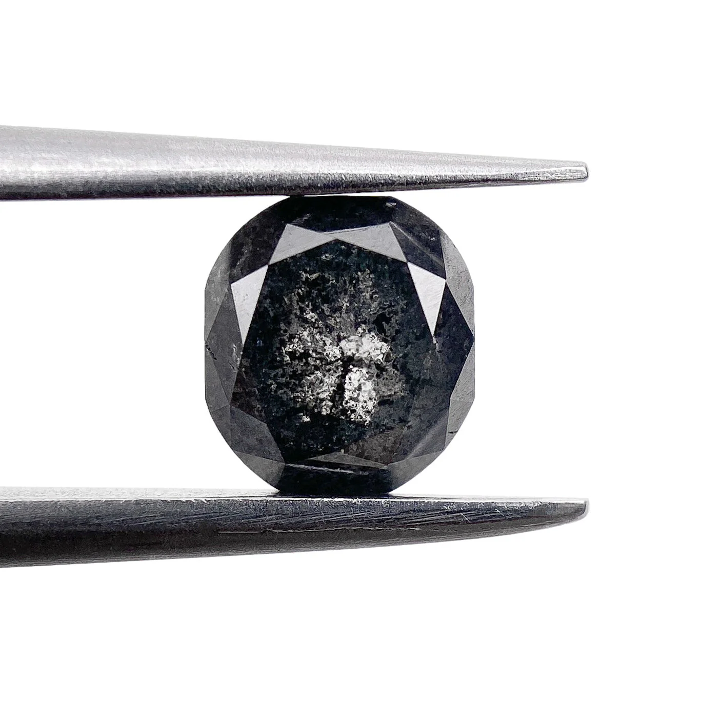 0.94ct | Salt & Pepper Cushion Shape Rose Cut Diamond - Image 2