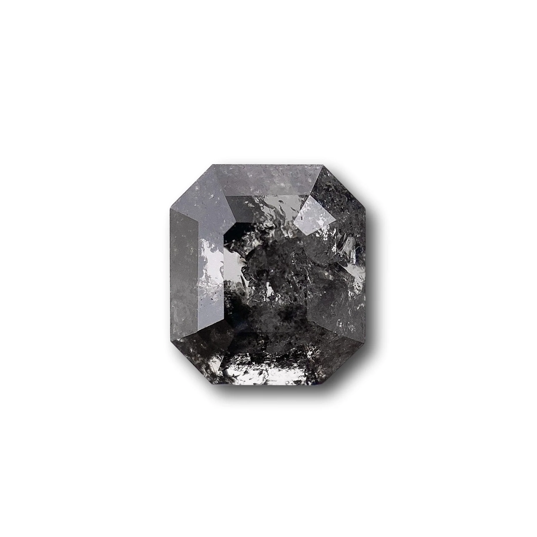 0.97ct | Salt & Pepper Asscher Shape Step Cut Diamond