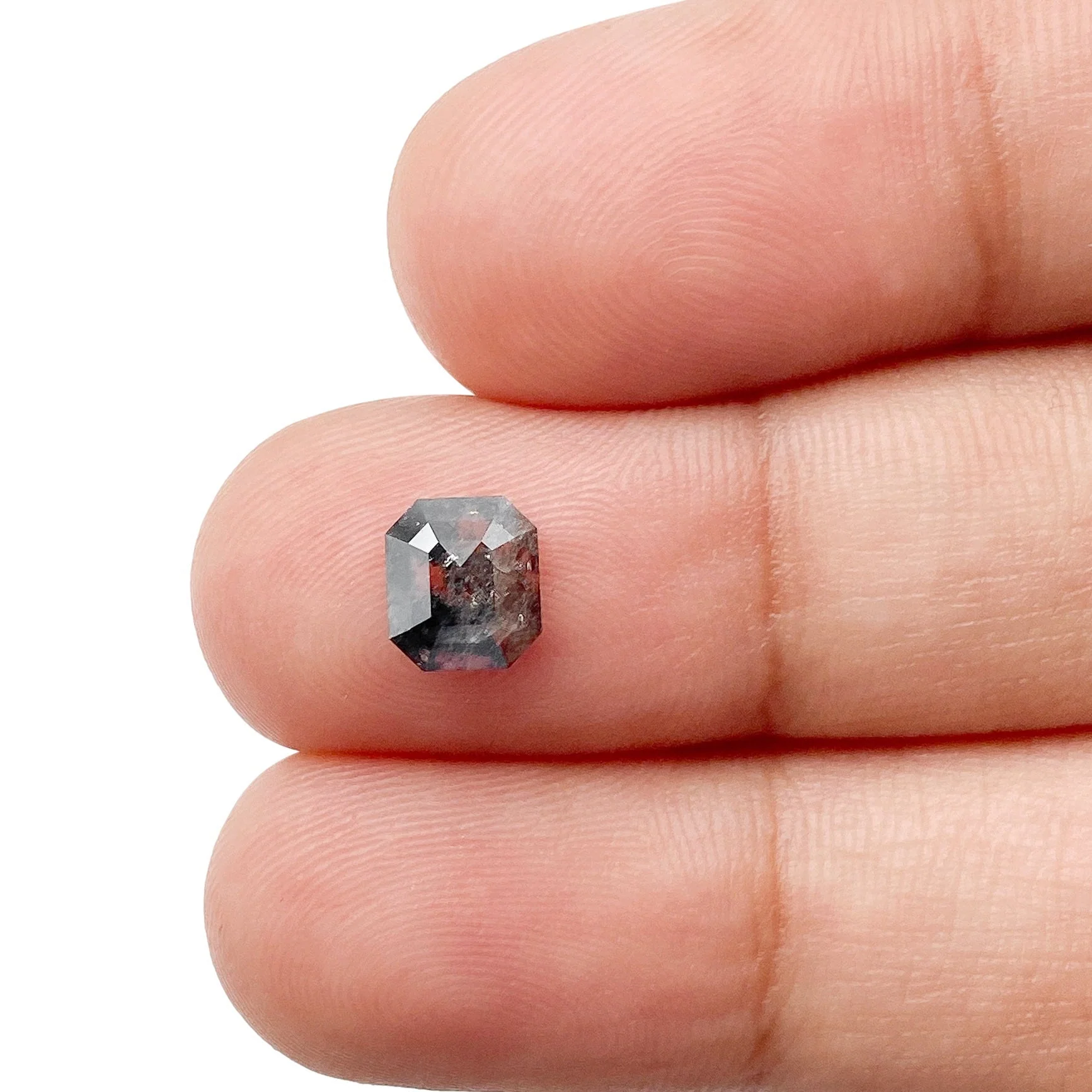 0.97ct | Salt & Pepper Asscher Shape Step Cut Diamond - Image 3