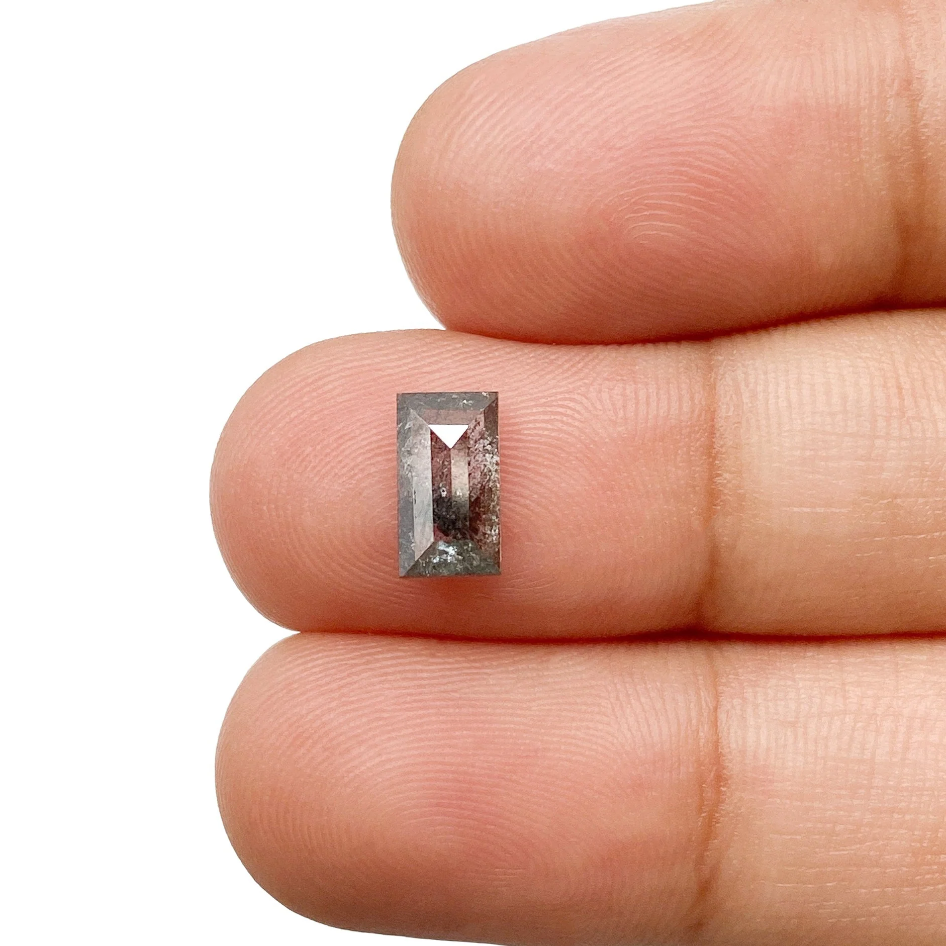 1.01ct | Salt & Pepper Baguette Shape Rose Cut Diamond - Image 3