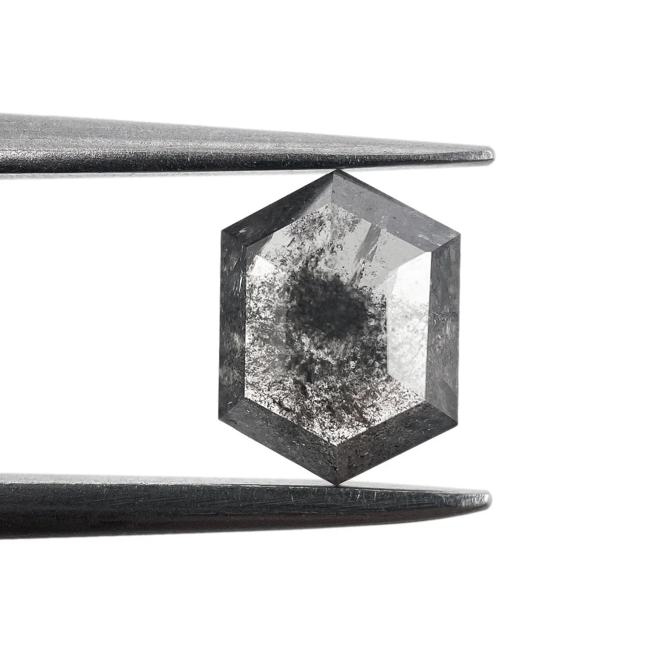 1.03ct | Salt & Pepper Hexagon Shape Rose Cut Diamond - Image 2
