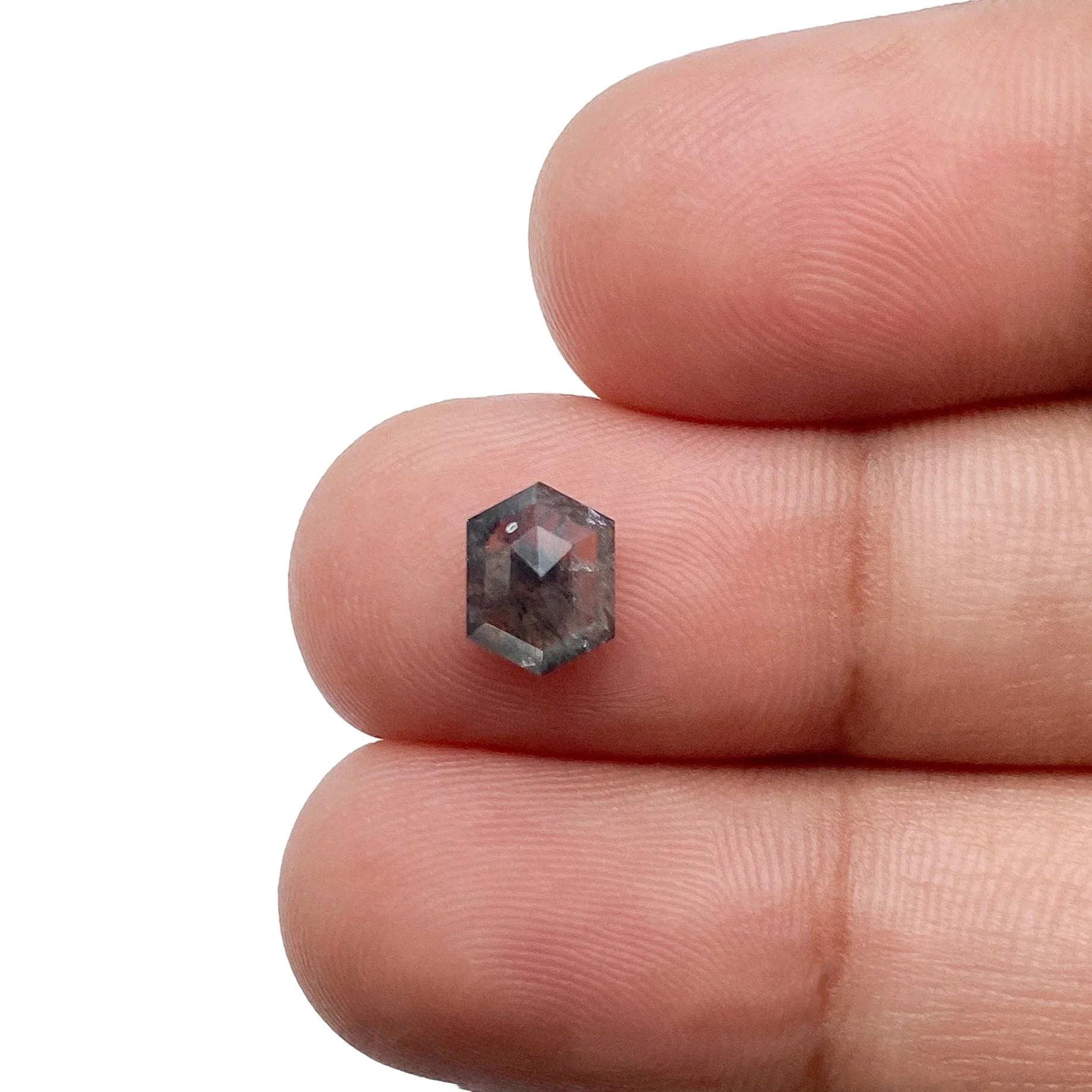 1.03ct | Salt & Pepper Hexagon Shape Rose Cut Diamond - Image 3