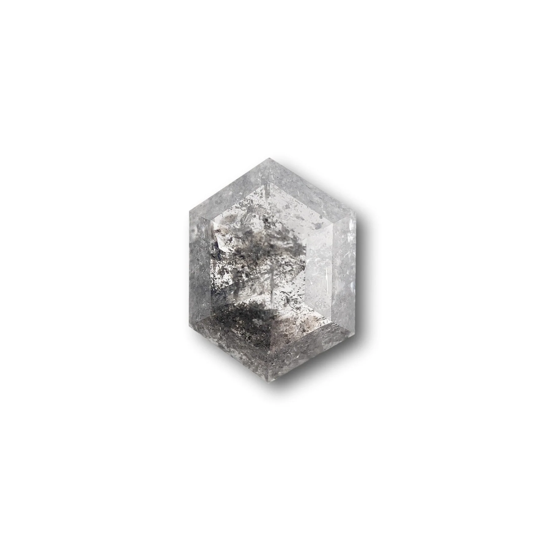 1.05ct | Salt & Pepper Hexagon Shape Rose Cut Diamond