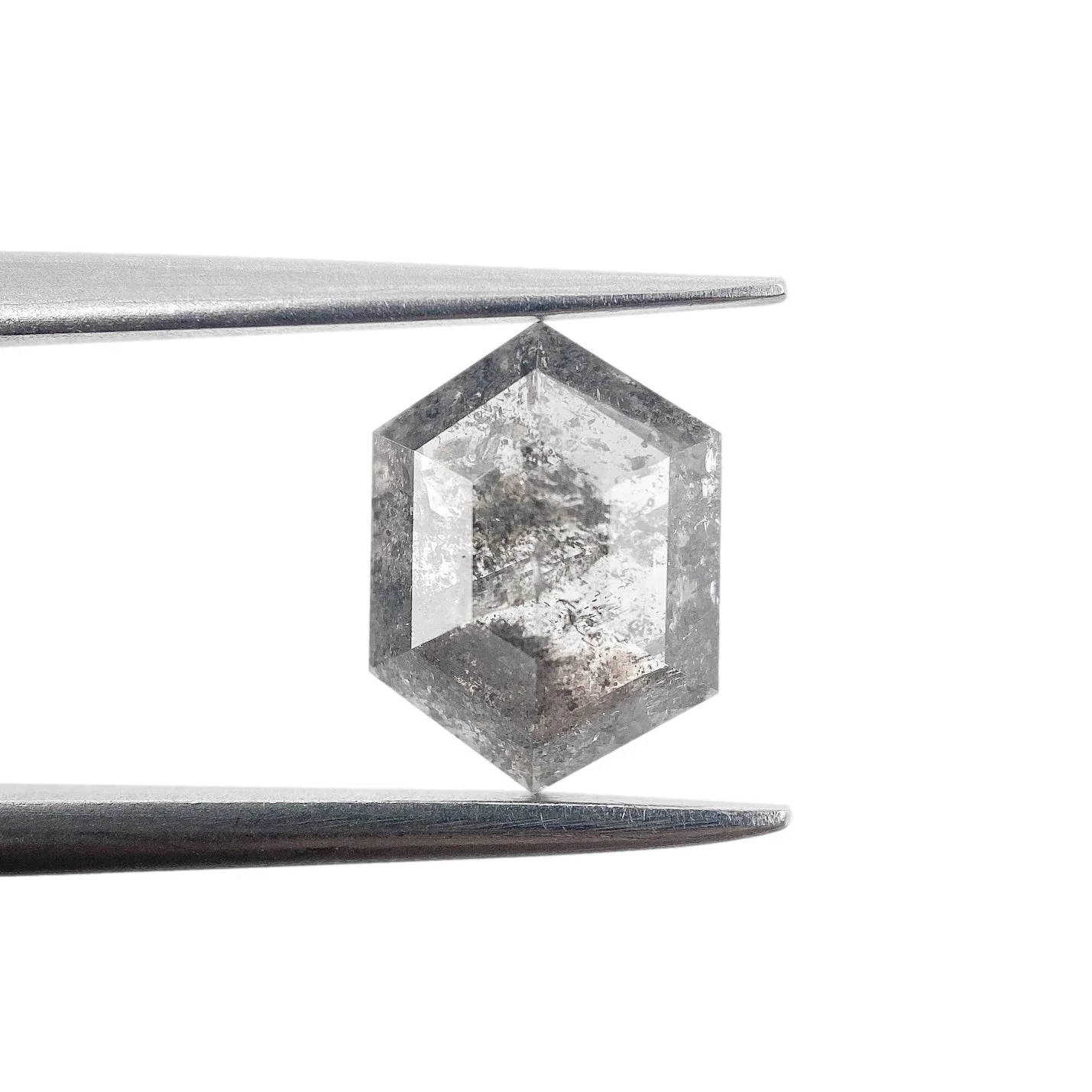 1.05ct | Salt & Pepper Hexagon Shape Rose Cut Diamond - Image 2