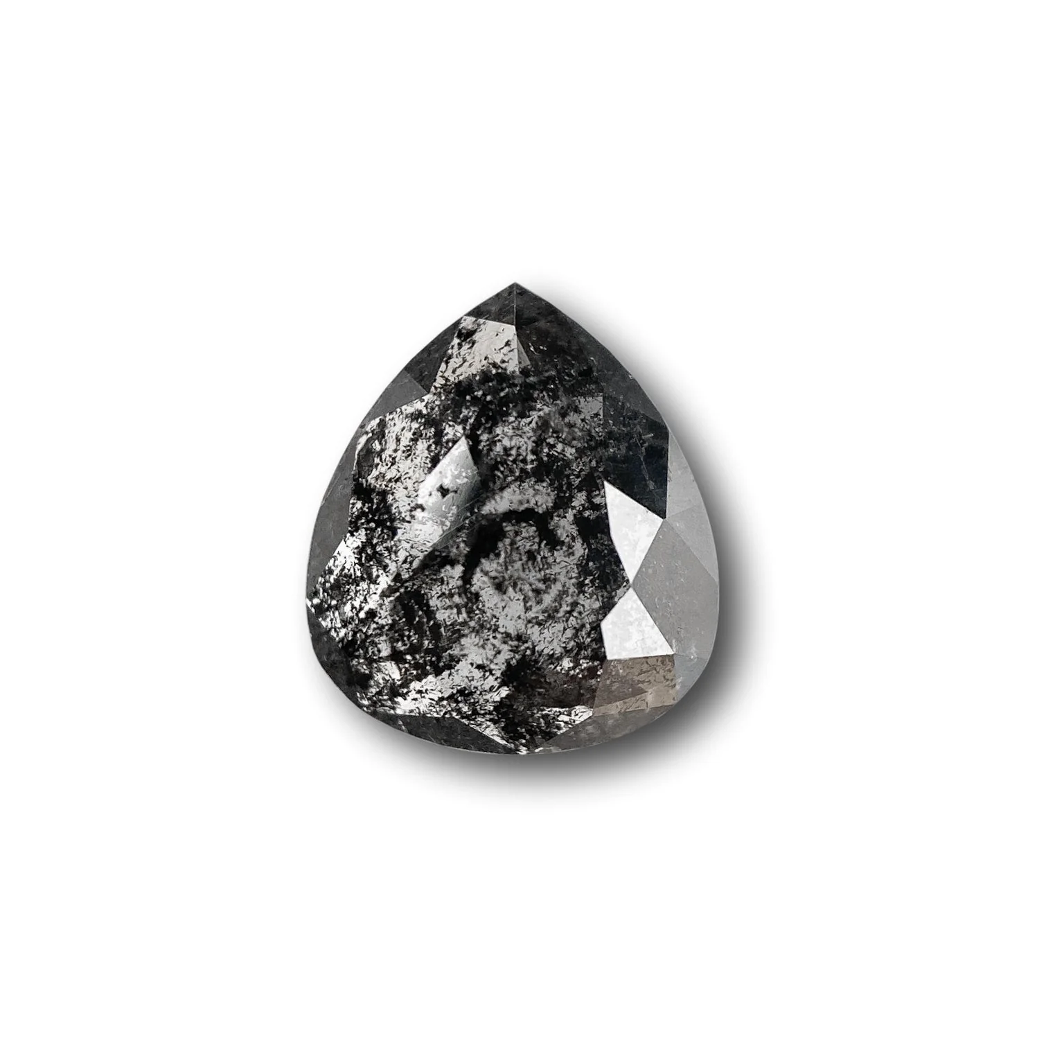 1.05ct | Salt & Pepper Pear Shape Rose Cut Diamond