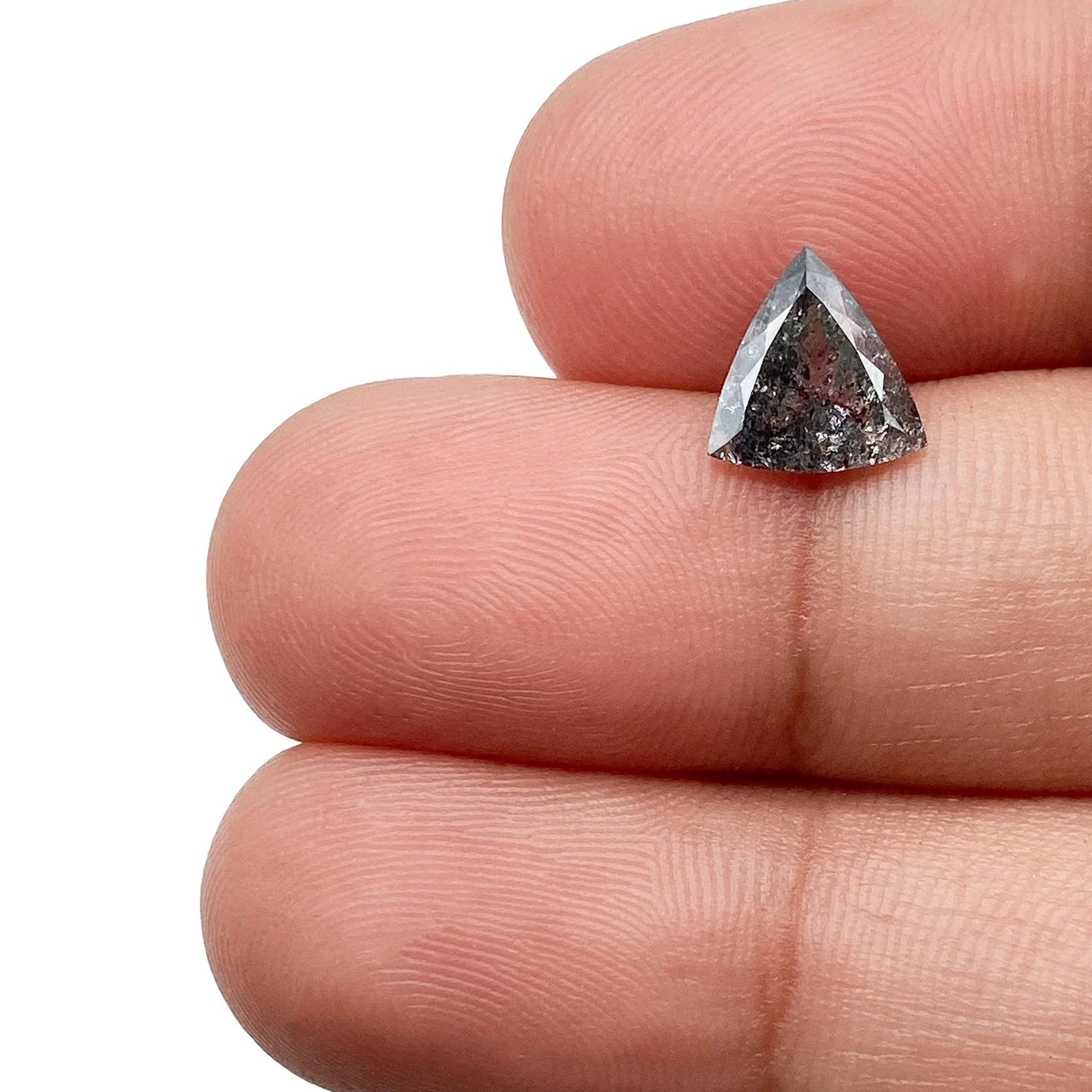 1.06ct | Salt & Pepper Triangular Shape Rose Cut Diamond - Image 3