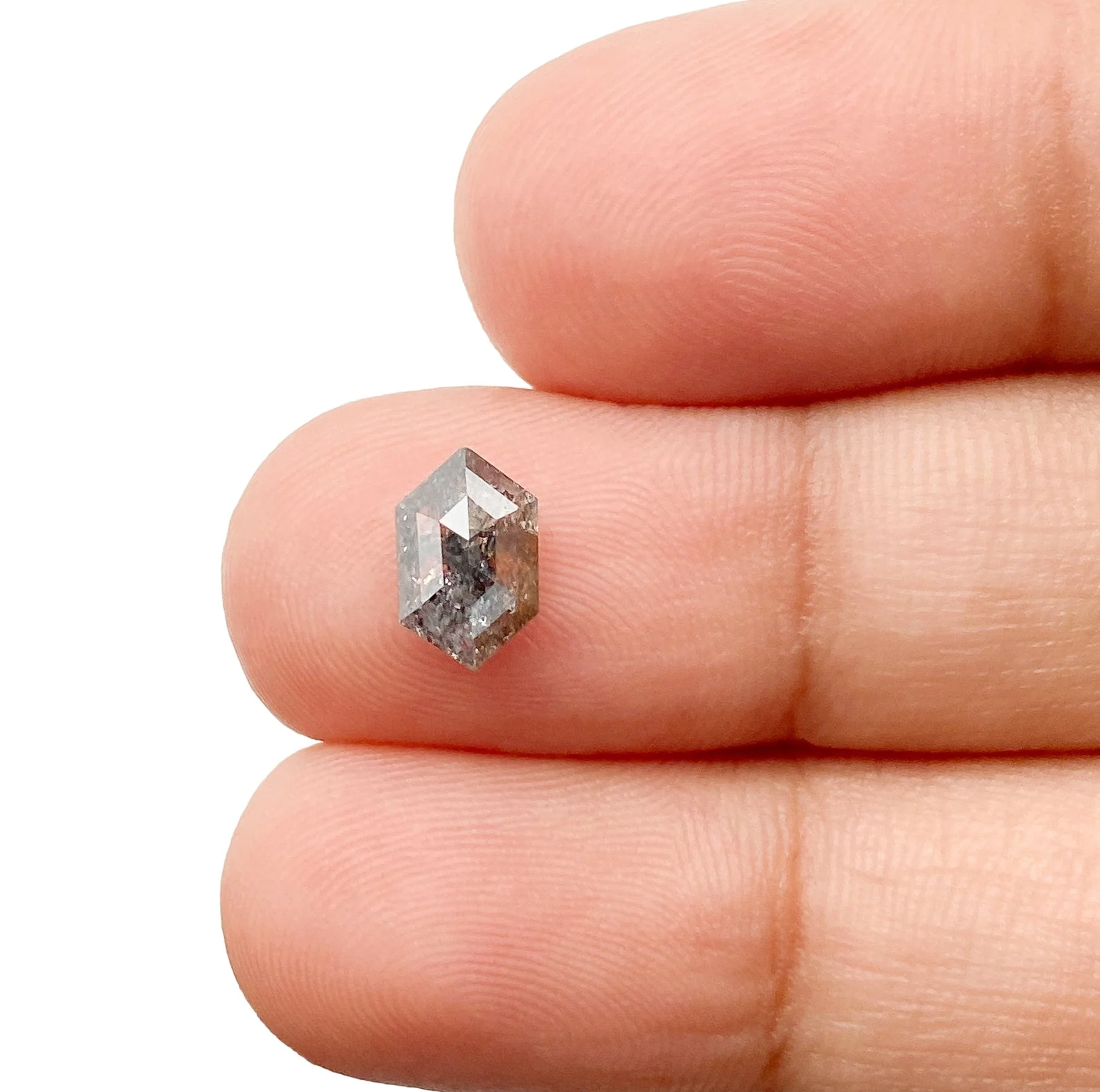 1.07ct | Salt & Pepper Hexagon Shape Step Cut Diamond - Image 3
