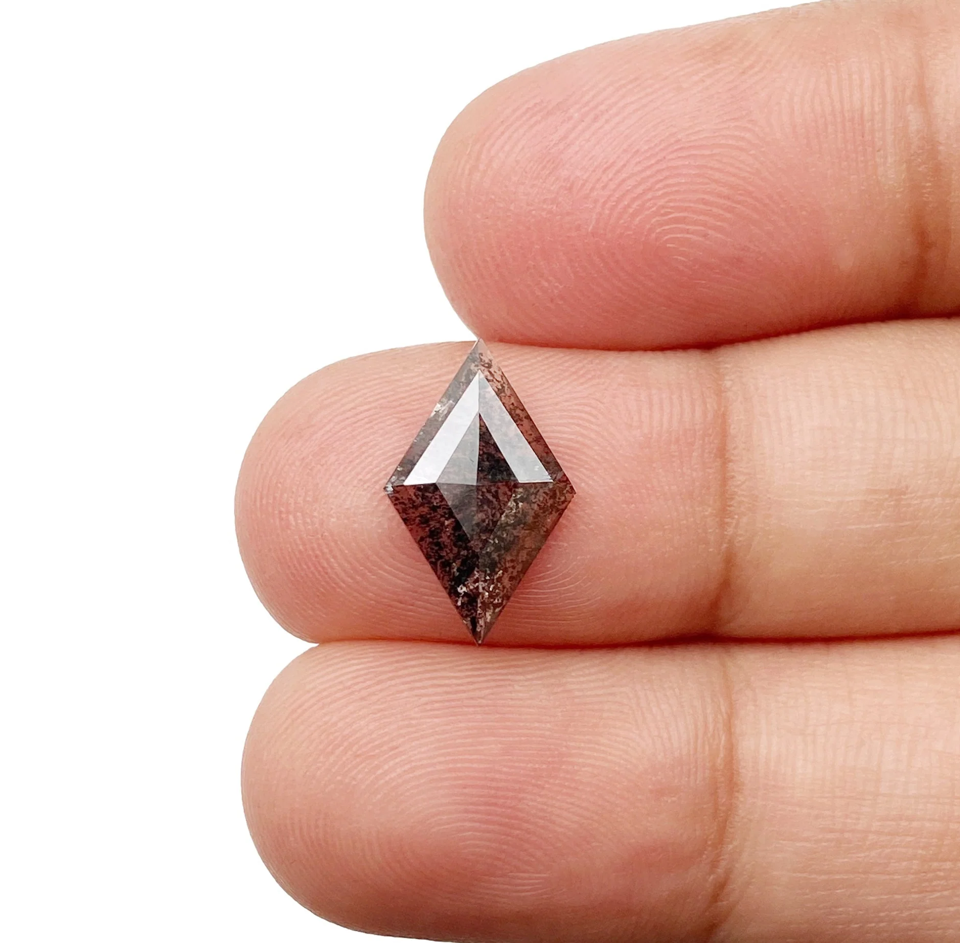1.10ct | Salt & Pepper Lozenge Shape Rose Cut Diamond - Image 3