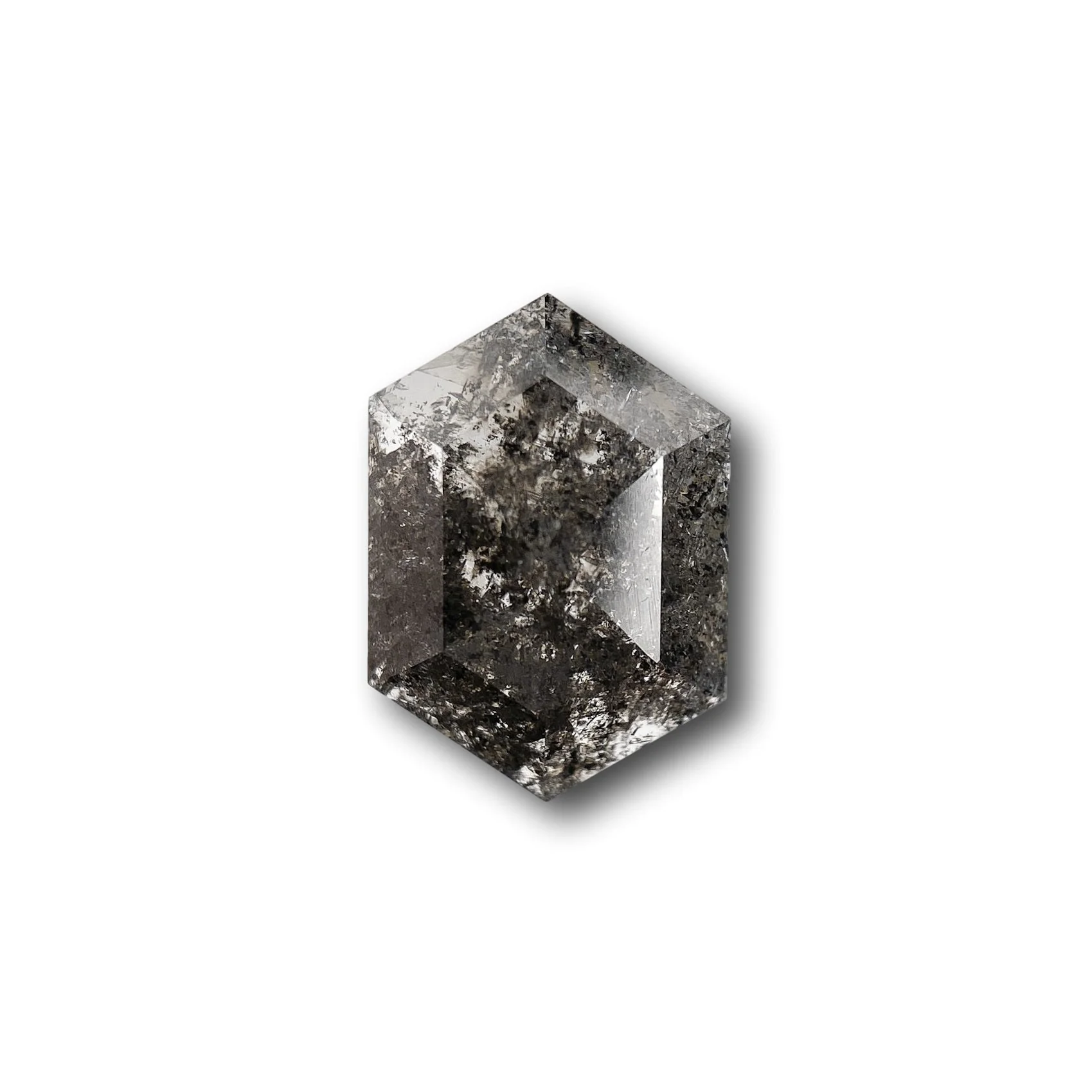 1.14ct | Salt & Pepper Hexagon Shape Rose Cut Diamond