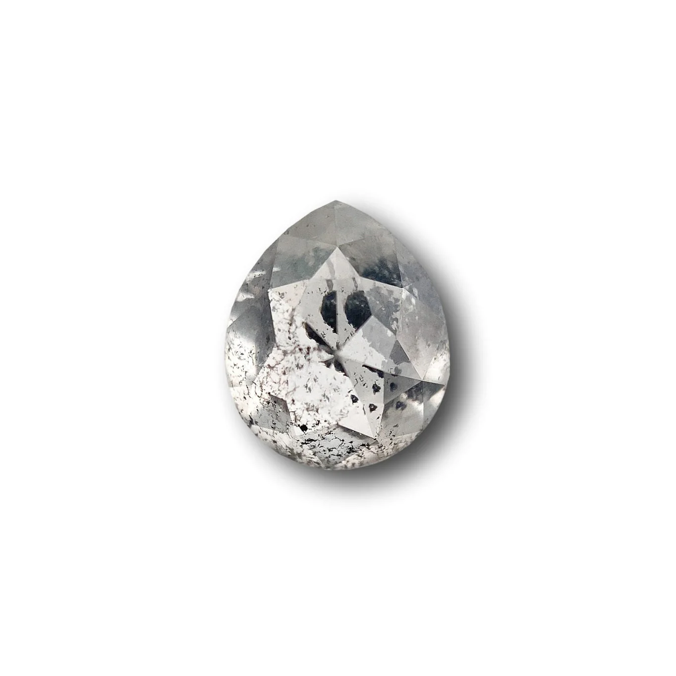 1.14ct | Salt & Pepper Pear Shape Rose Cut Diamond