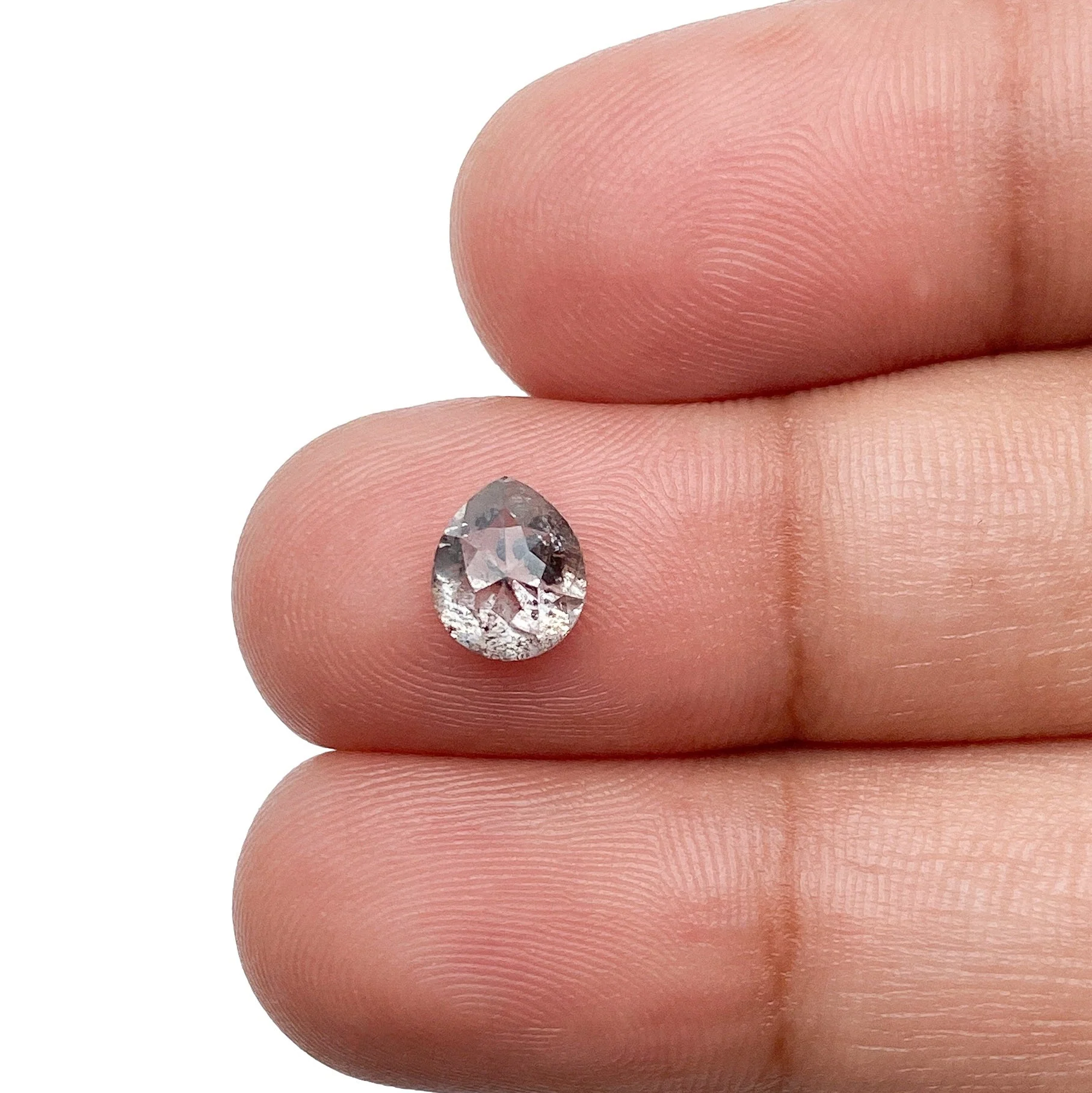 1.14ct | Salt & Pepper Pear Shape Rose Cut Diamond - Image 2