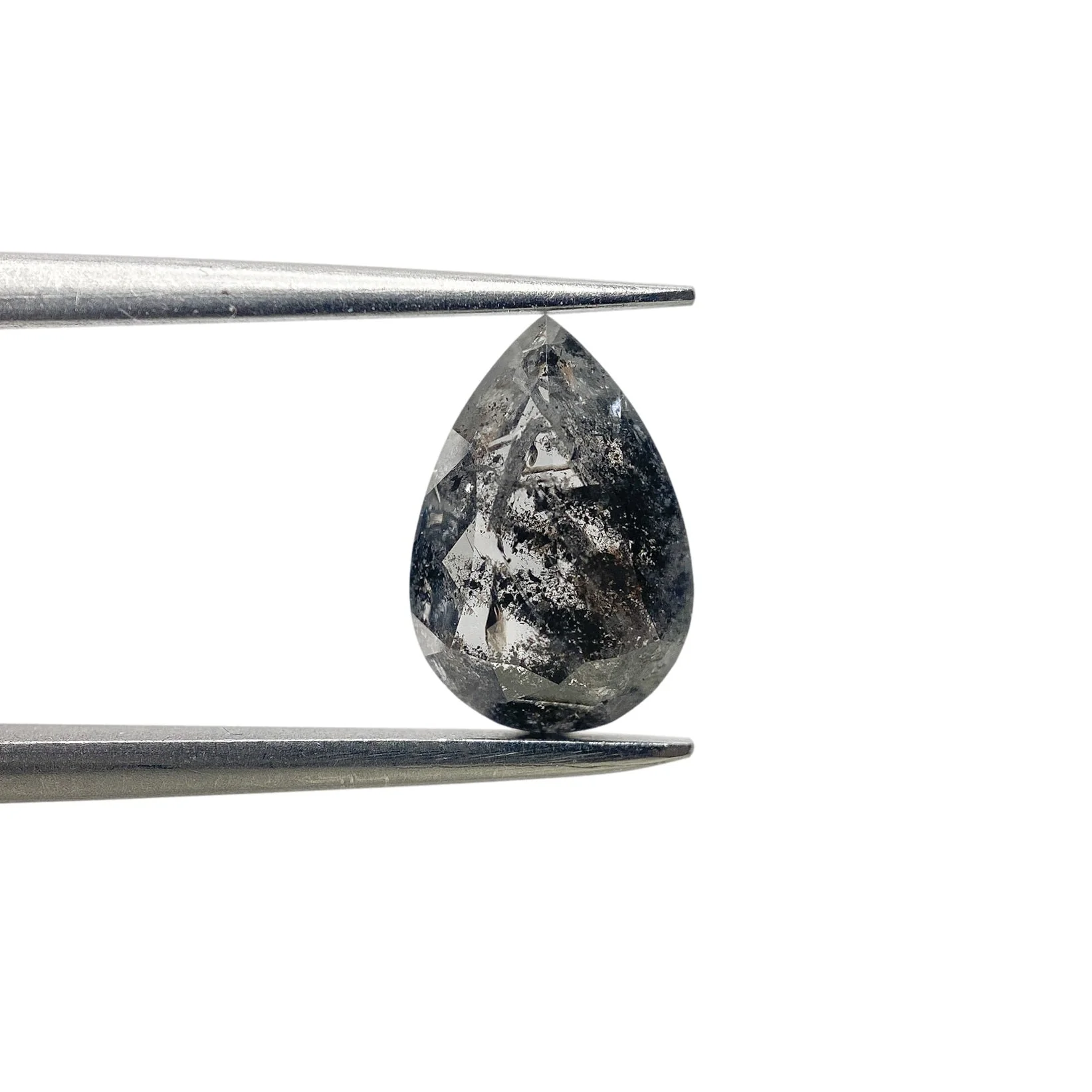 1.15ct | Salt & Pepper Pear Shape Rose Cut Diamond - Image 2