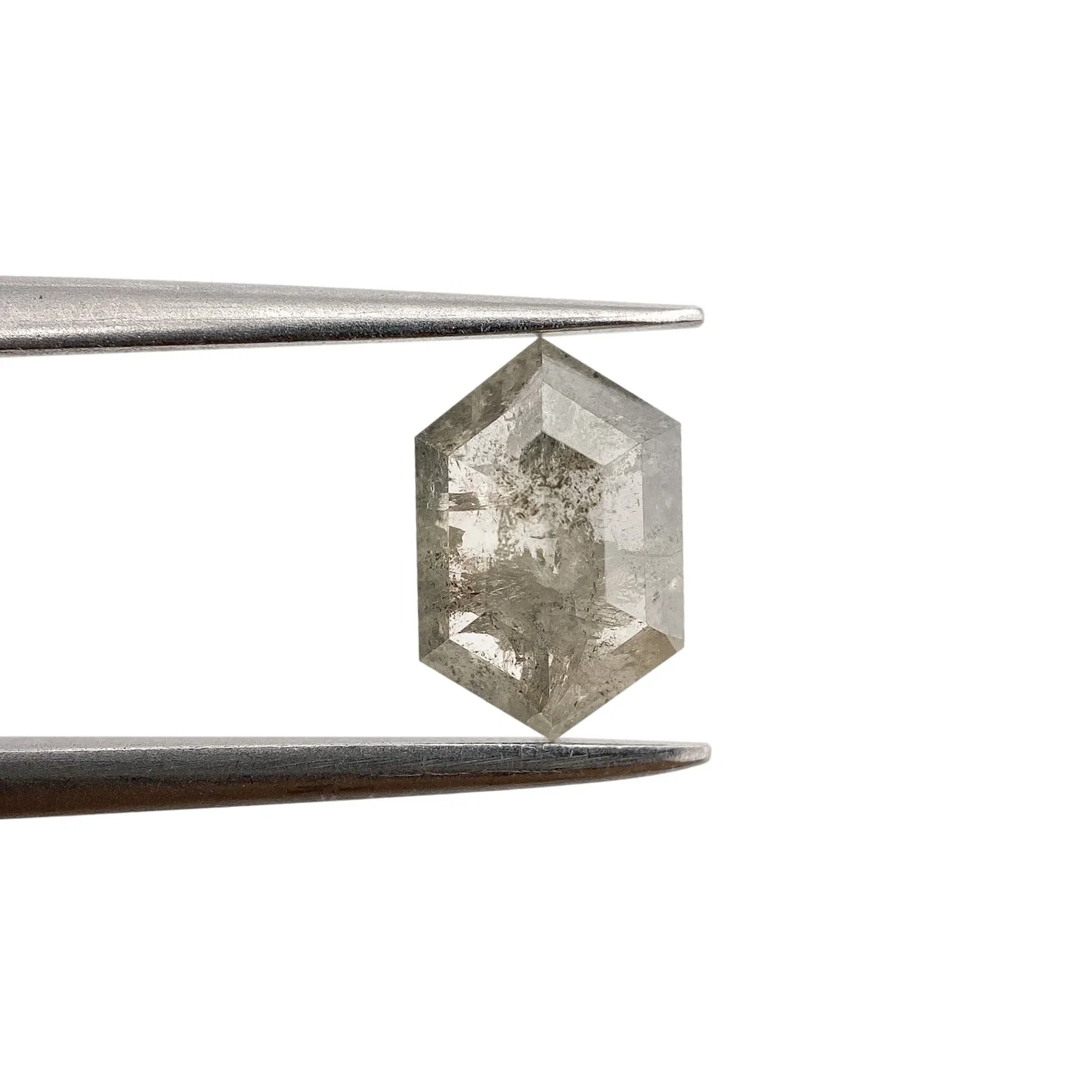 1.16ct | Salt & Pepper Hexagon Shape Rose Cut Diamond - Image 2