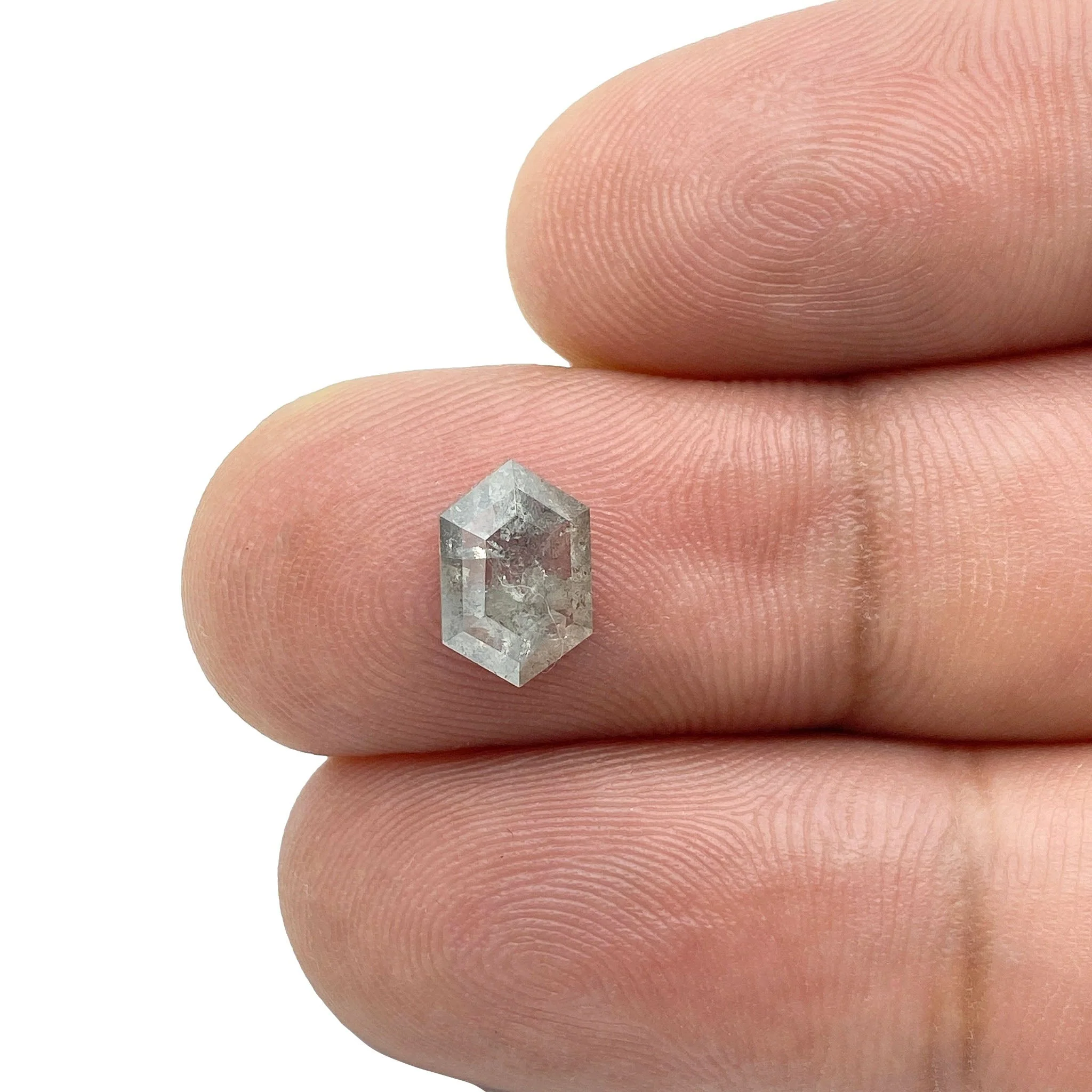 1.16ct | Salt & Pepper Hexagon Shape Rose Cut Diamond - Image 3