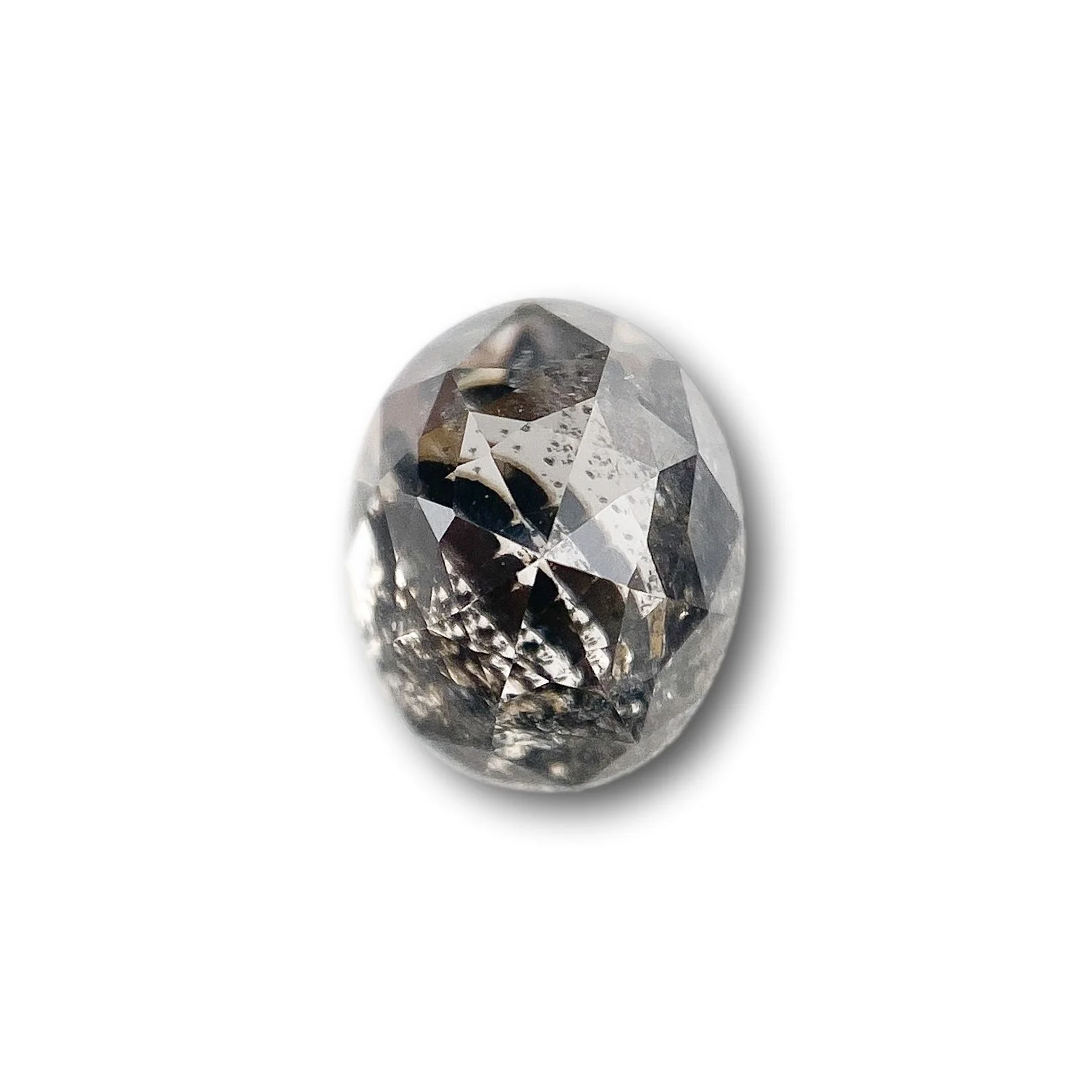 1.18ct | Salt & Pepper Oval Shape Rose Cut Diamond