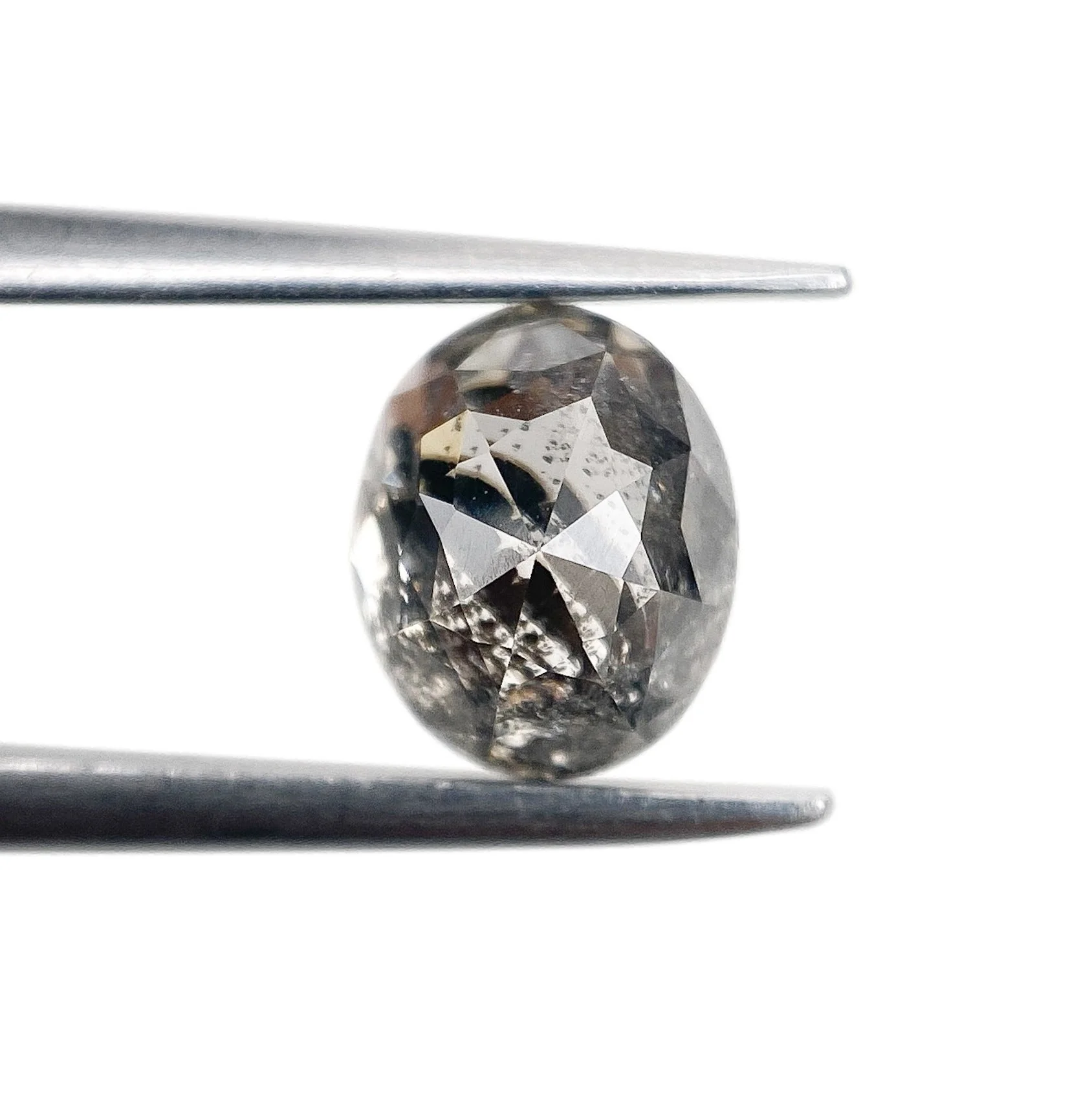 1.18ct | Salt & Pepper Oval Shape Rose Cut Diamond - Image 2