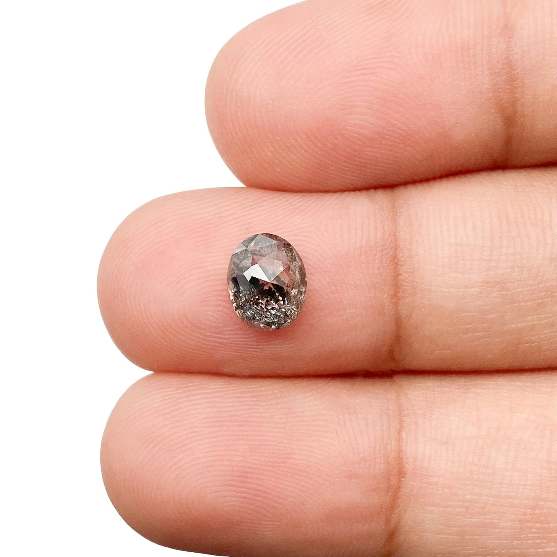 1.18ct | Salt & Pepper Oval Shape Rose Cut Diamond - Image 3