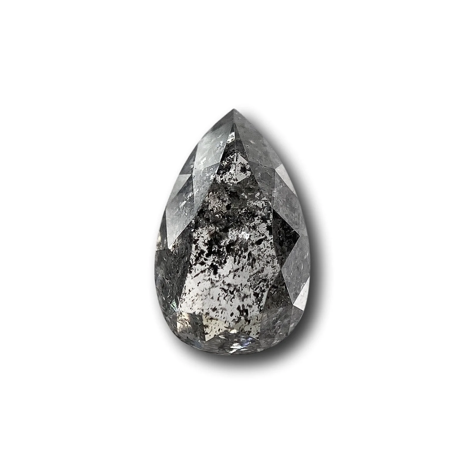 1.18ct | Salt & Pepper Pear Shape Rose Cut Diamond