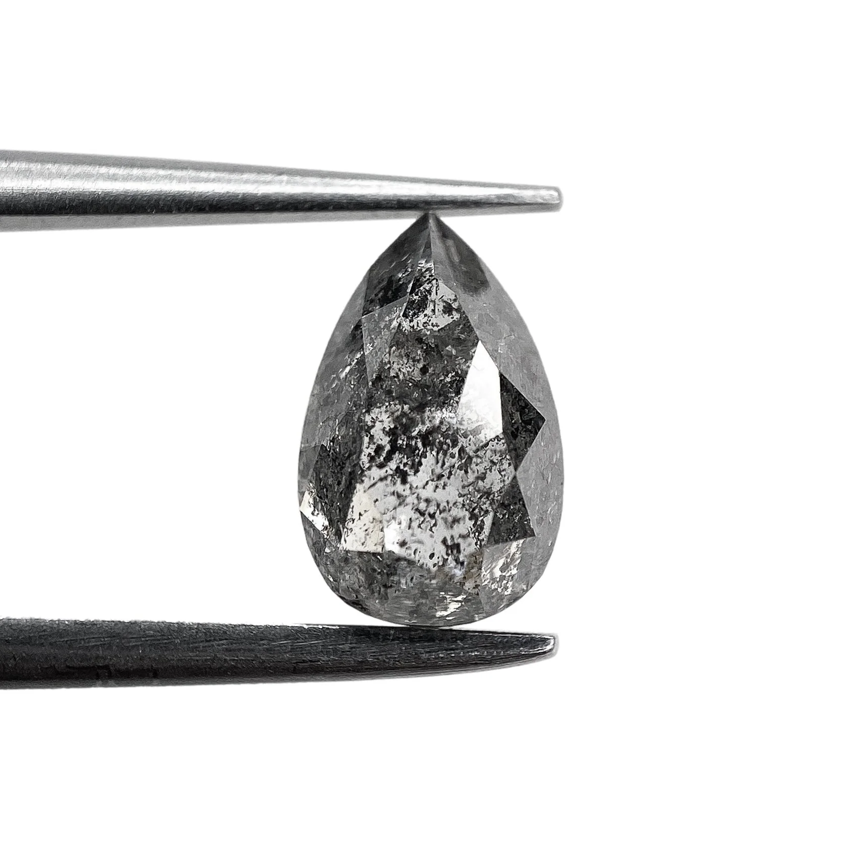 1.18ct | Salt & Pepper Pear Shape Rose Cut Diamond - Image 2