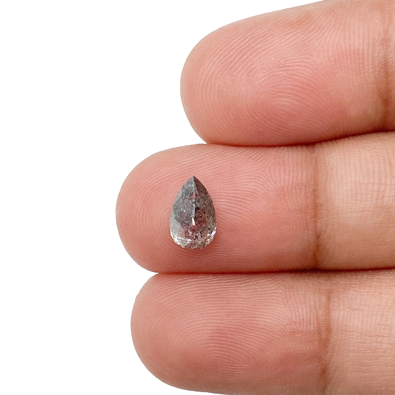 1.18ct | Salt & Pepper Pear Shape Rose Cut Diamond - Image 3