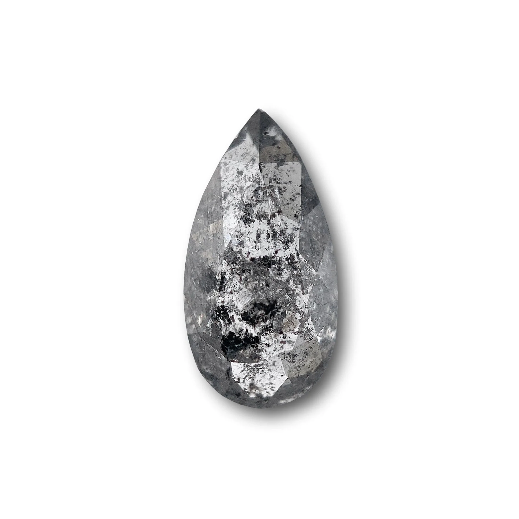 1.19ct | Salt & Pepper Pear Shape Rose Cut Diamond
