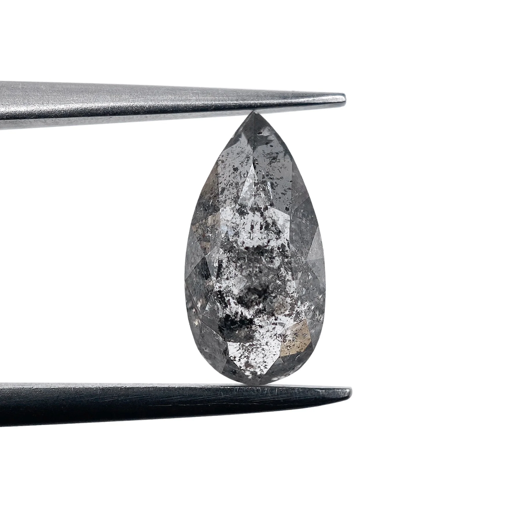 1.19ct | Salt & Pepper Pear Shape Rose Cut Diamond - Image 2