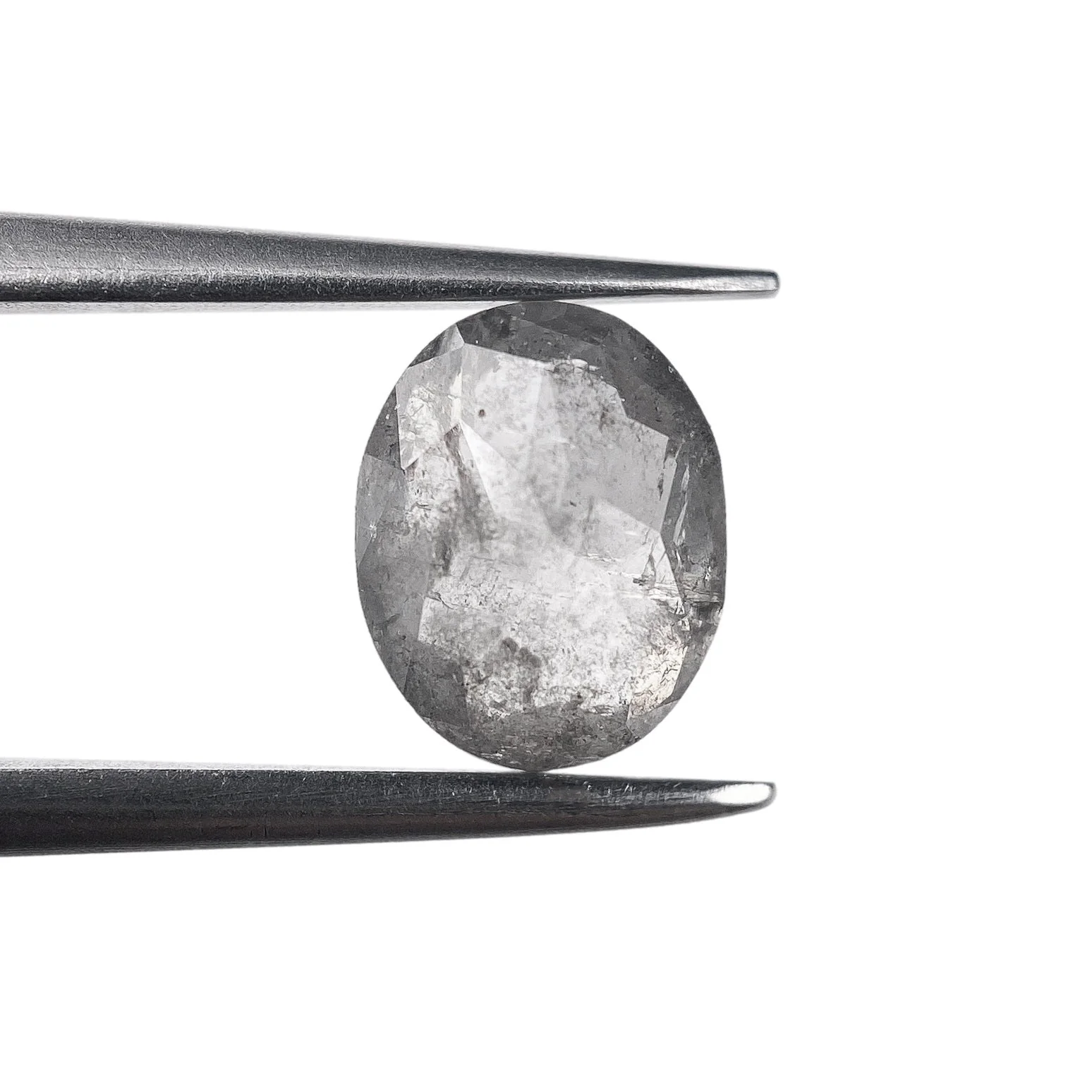 1.21ct | Salt & Pepper Oval Shape Rose Cut Diamond - Image 2