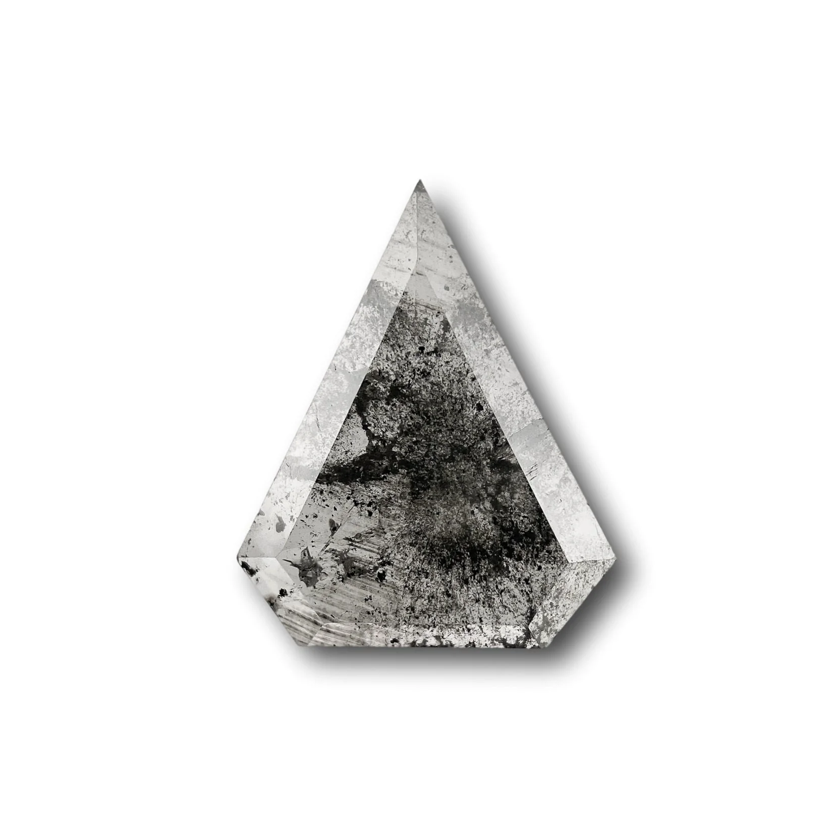 1.23ct | Salt & Pepper Shield Shape Rose Cut Diamond