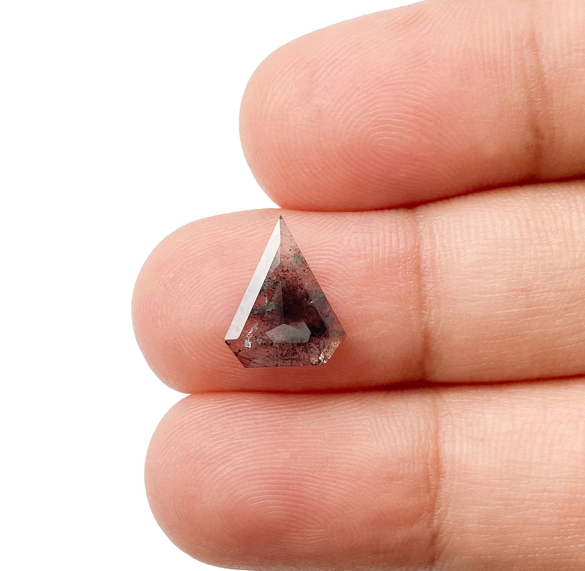1.23ct | Salt & Pepper Shield Shape Rose Cut Diamond - Image 3