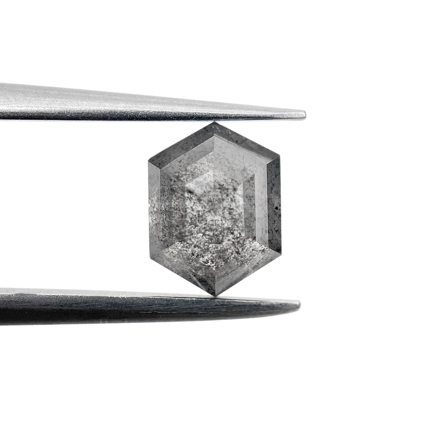 1.25ct | Salt & Pepper Hexagon Shape Rose Cut Diamond - Image 2