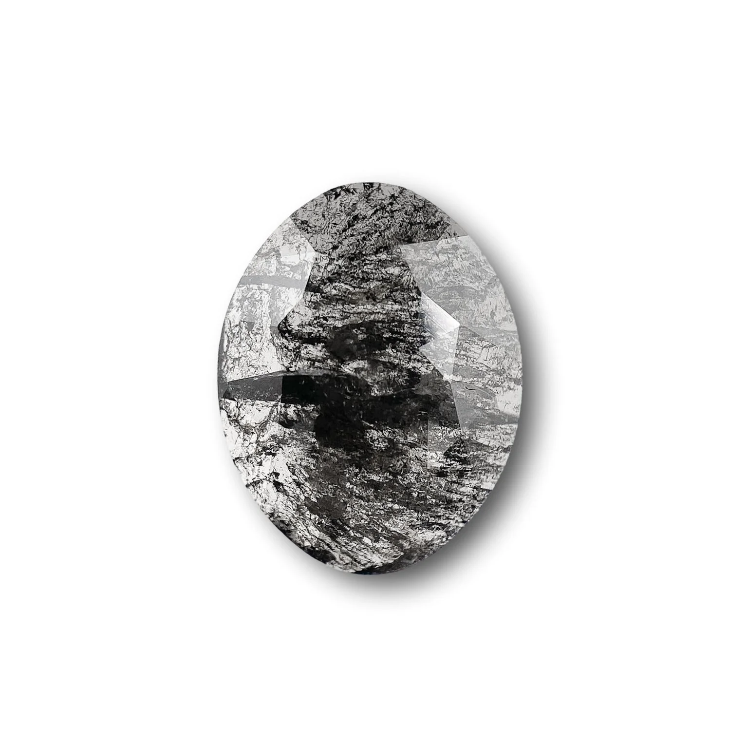 1.25ct | Salt & Pepper Oval Shape Rose Cut Diamond