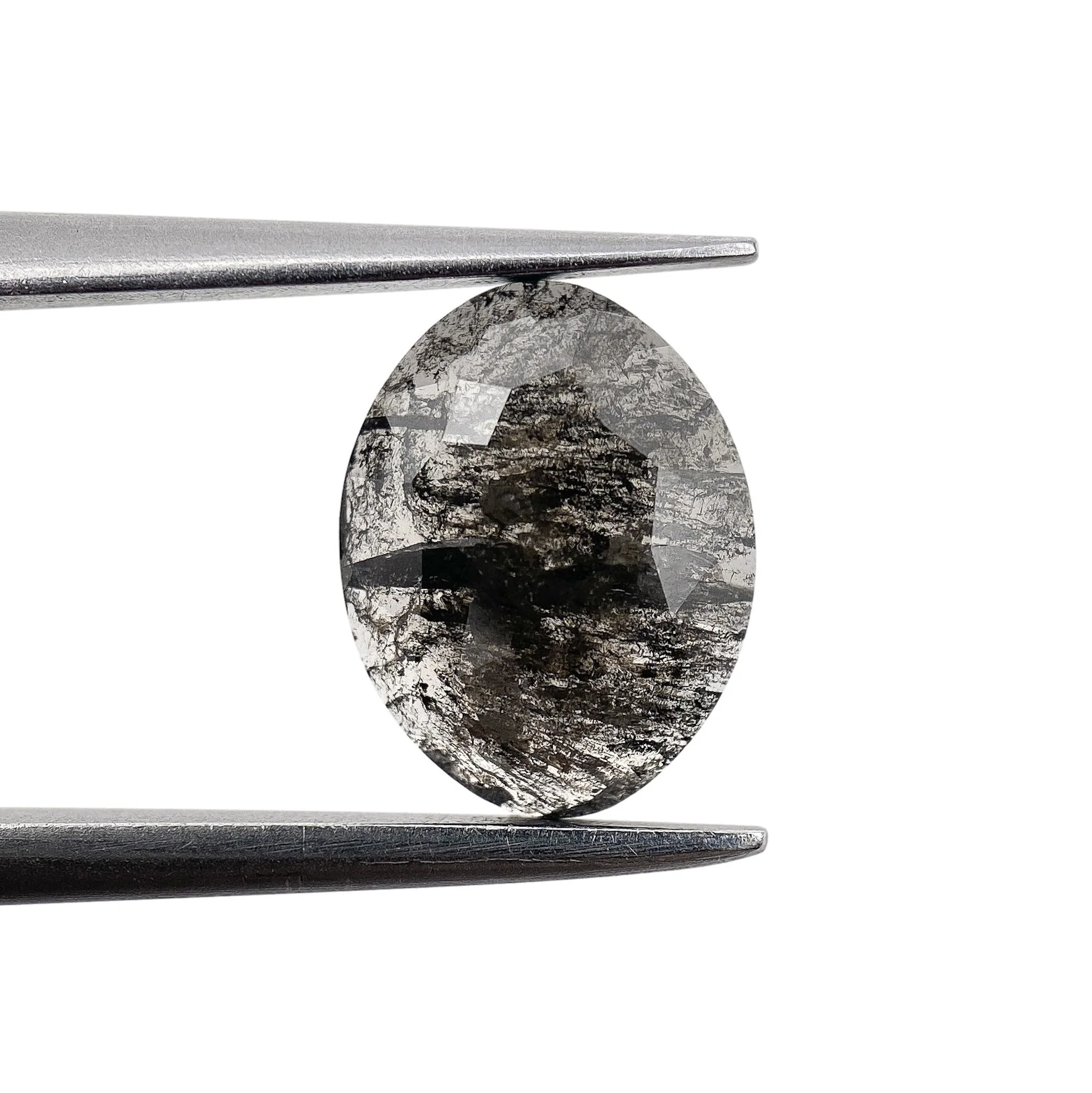 1.25ct | Salt & Pepper Oval Shape Rose Cut Diamond - Image 2