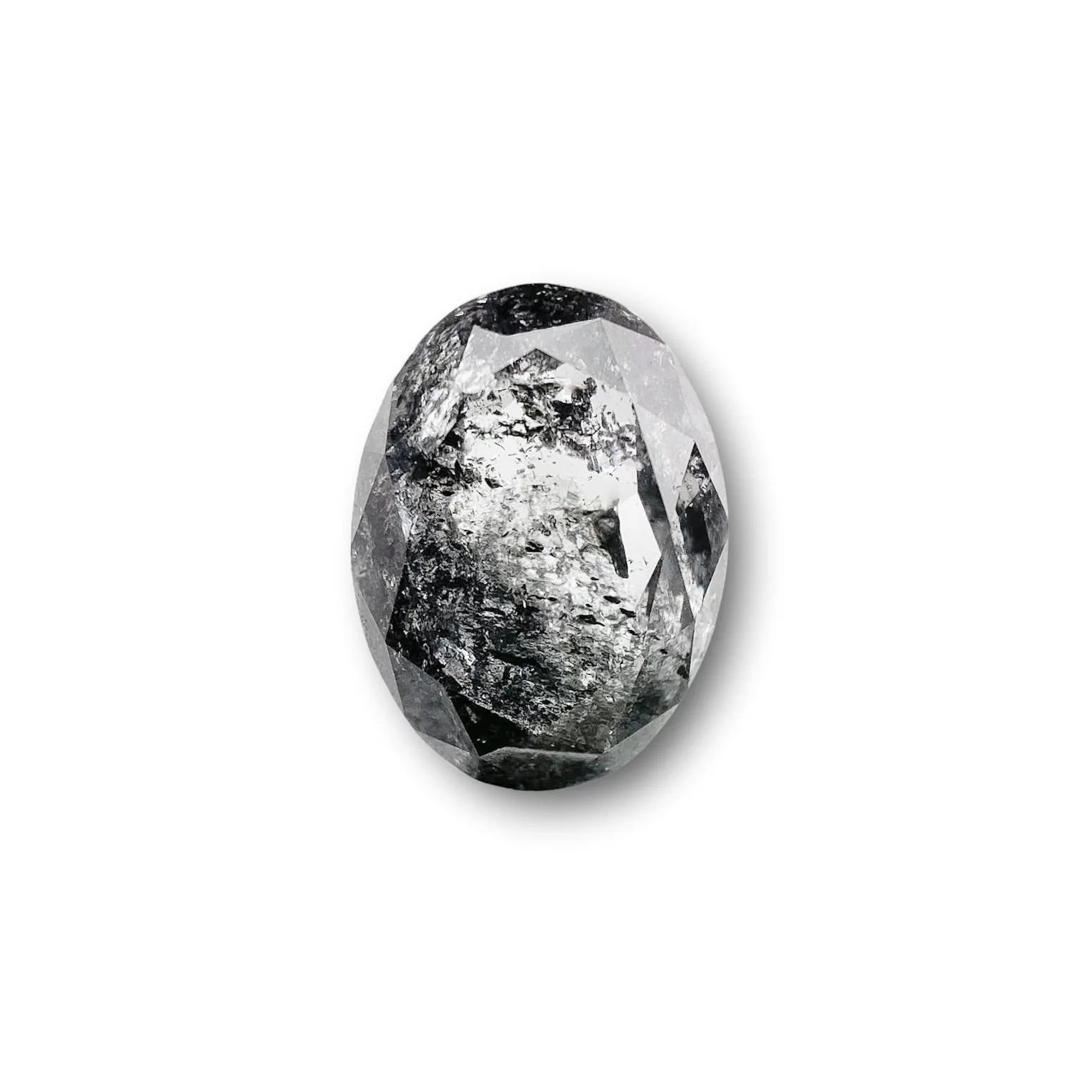 1.28ct | Salt & Pepper Oval Shape Rose Cut Diamond