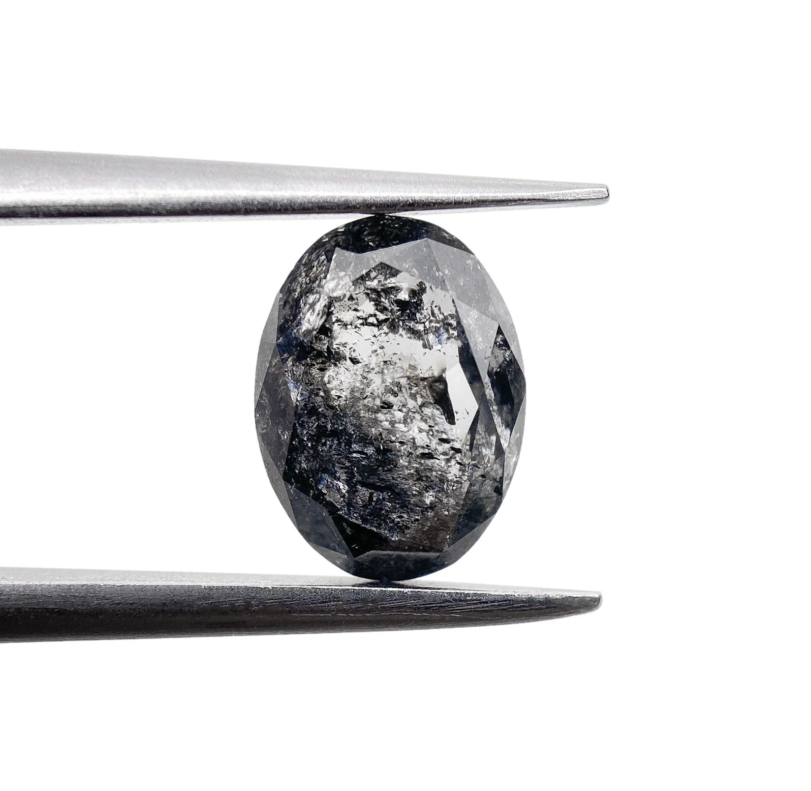 1.28ct | Salt & Pepper Oval Shape Rose Cut Diamond - Image 2