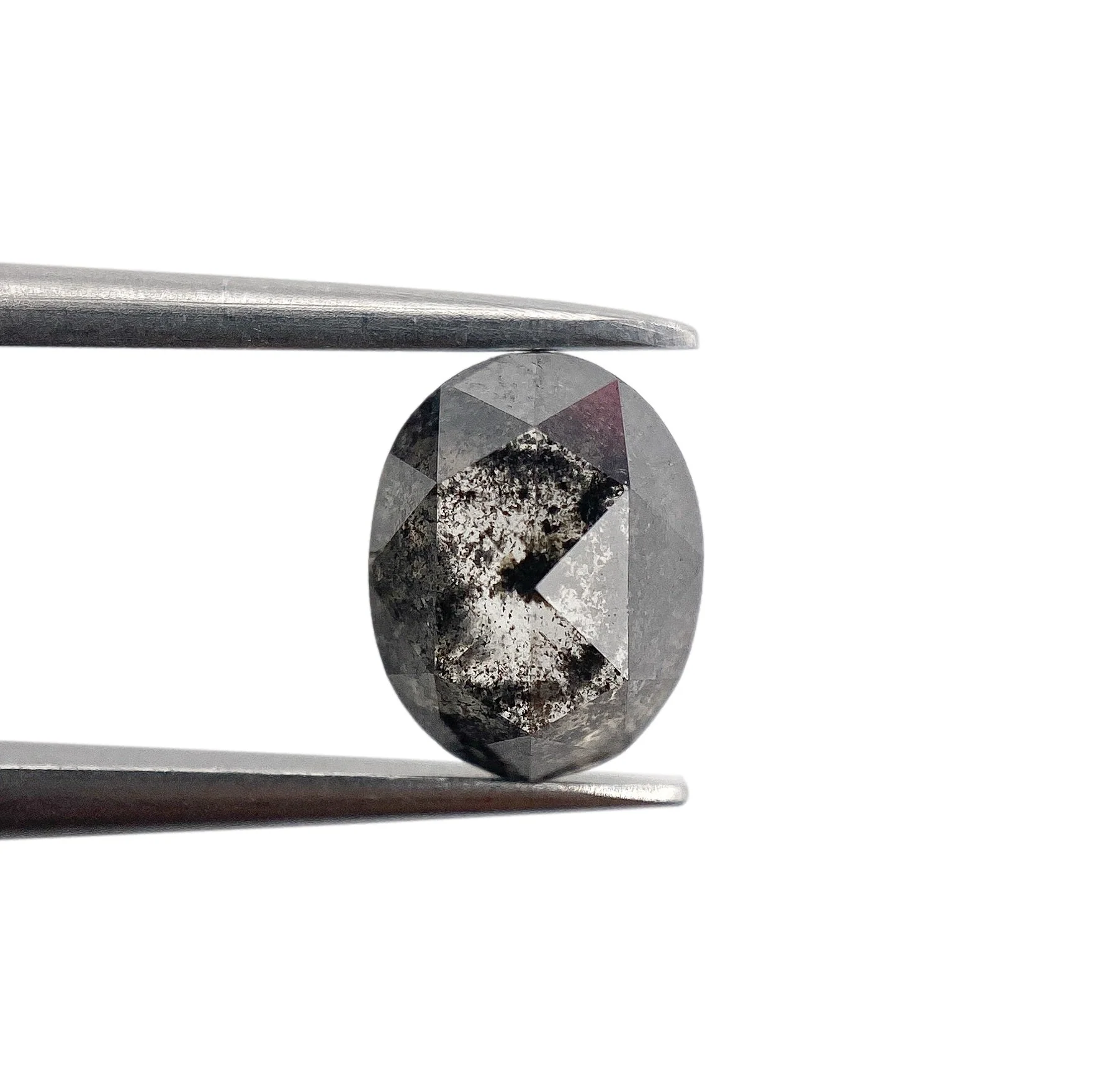 1.41ct | Salt & Pepper Oval Shape Rose Cut Diamond - Image 2