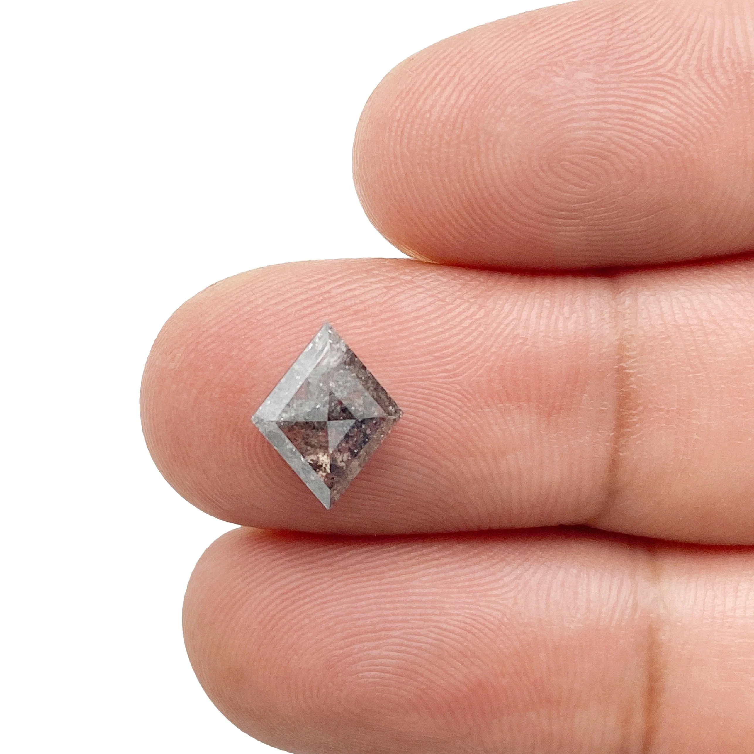 1.48ct | Salt & Pepper Lozenge Shape Rose Cut Diamond - Image 3