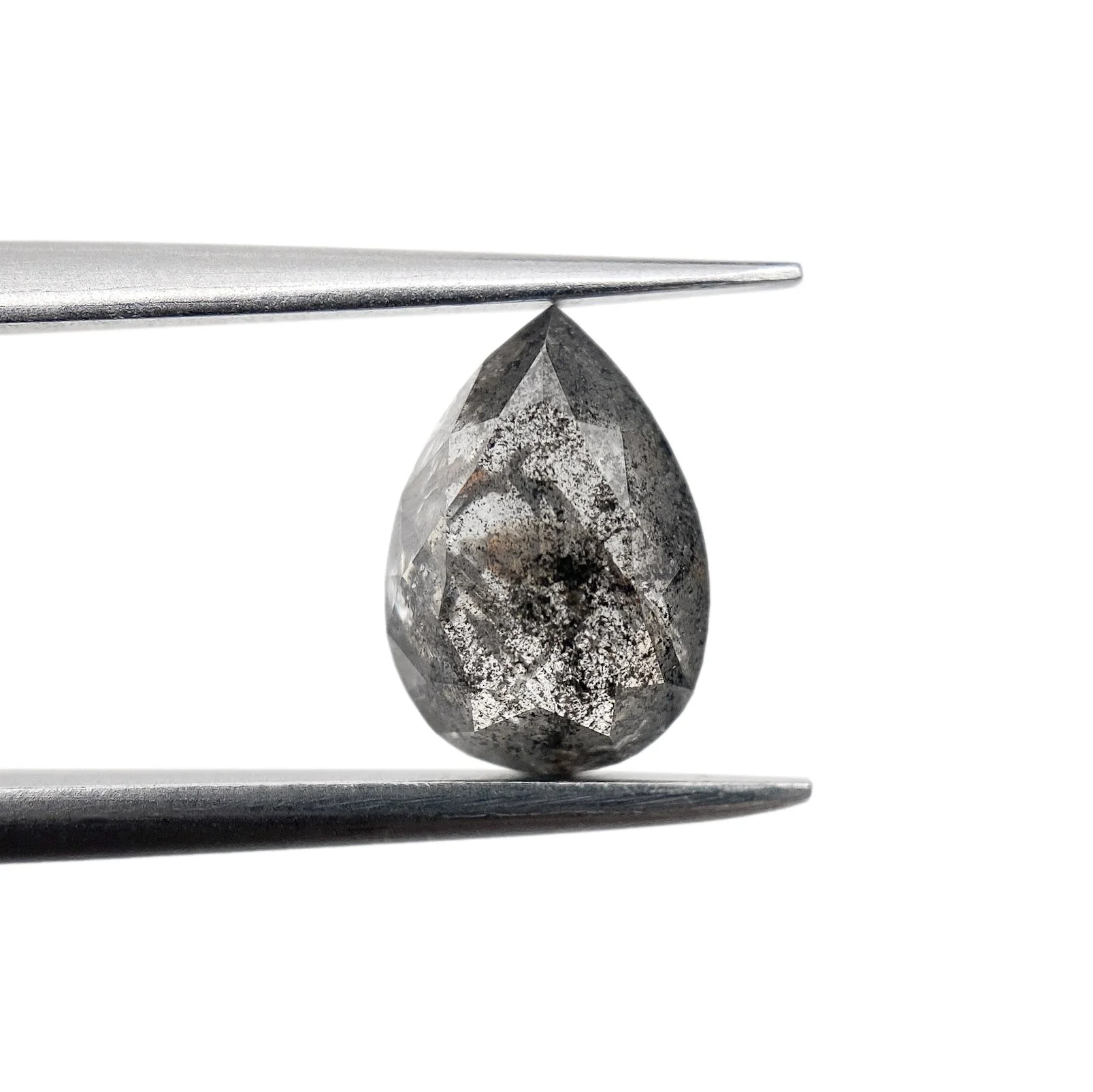 1.48ct | Salt & Pepper Pear Shape Rose Cut Diamond - Image 2