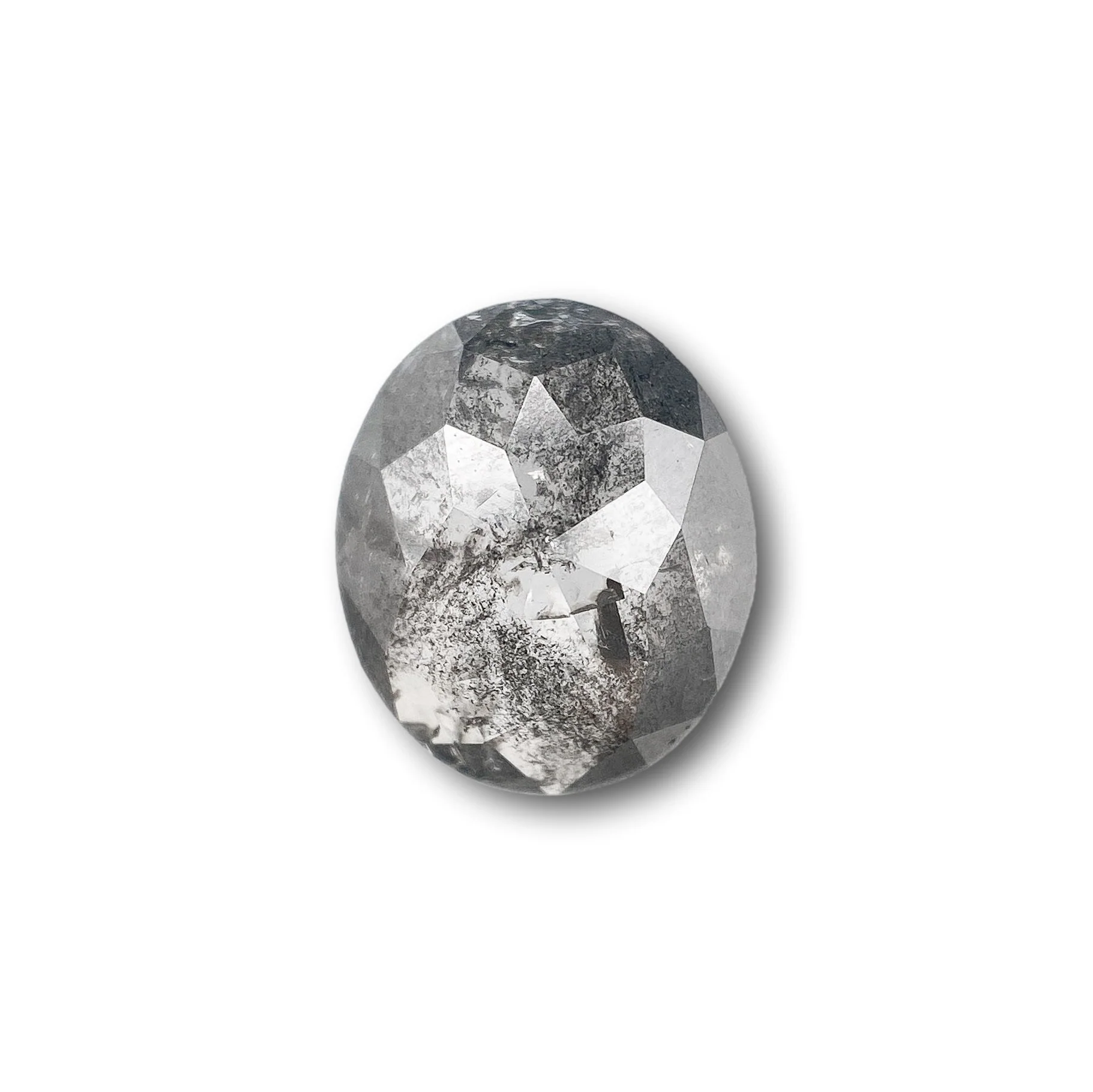 1.50ct | Salt & Pepper Oval Shape Rose Cut Diamond