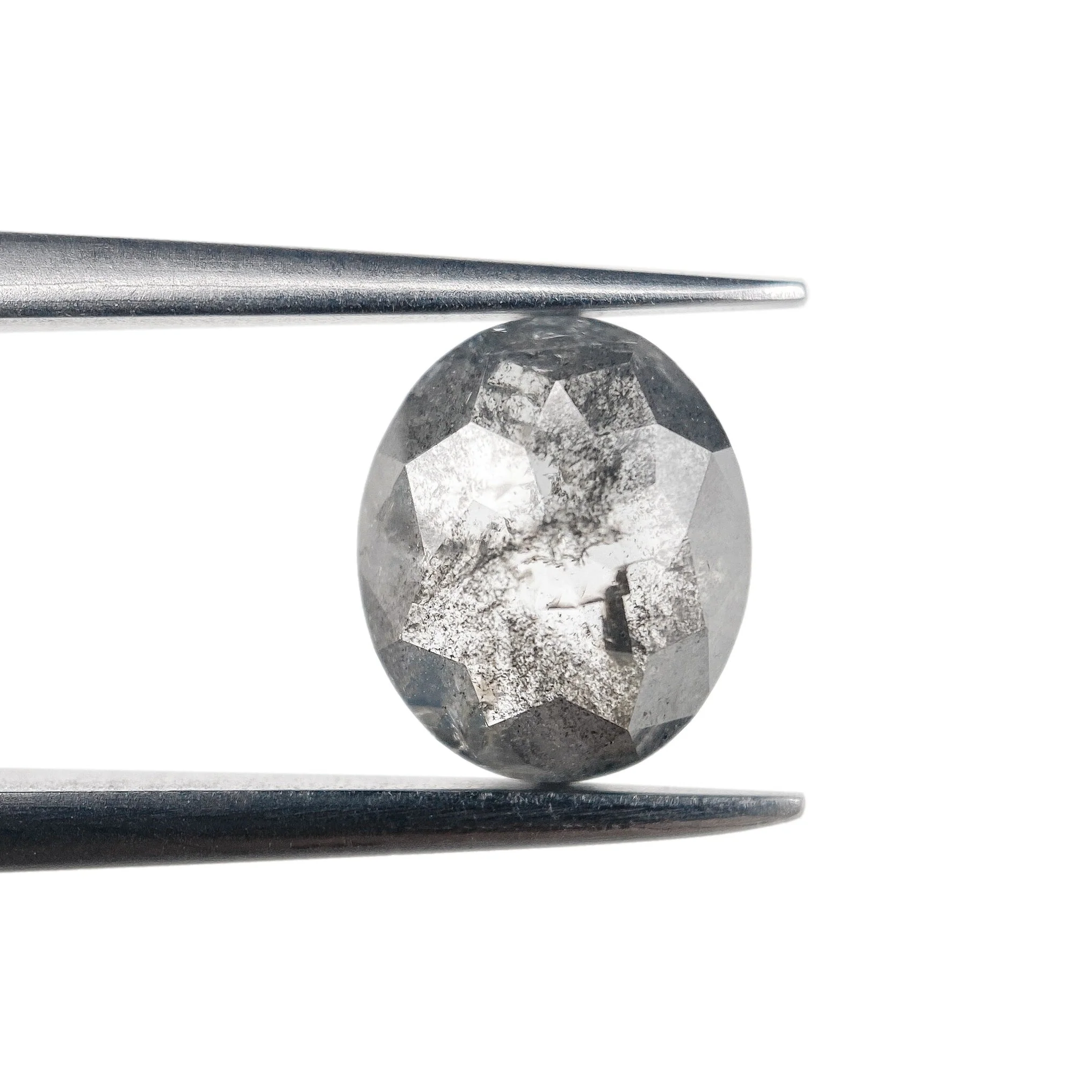 1.50ct | Salt & Pepper Oval Shape Rose Cut Diamond - Image 2