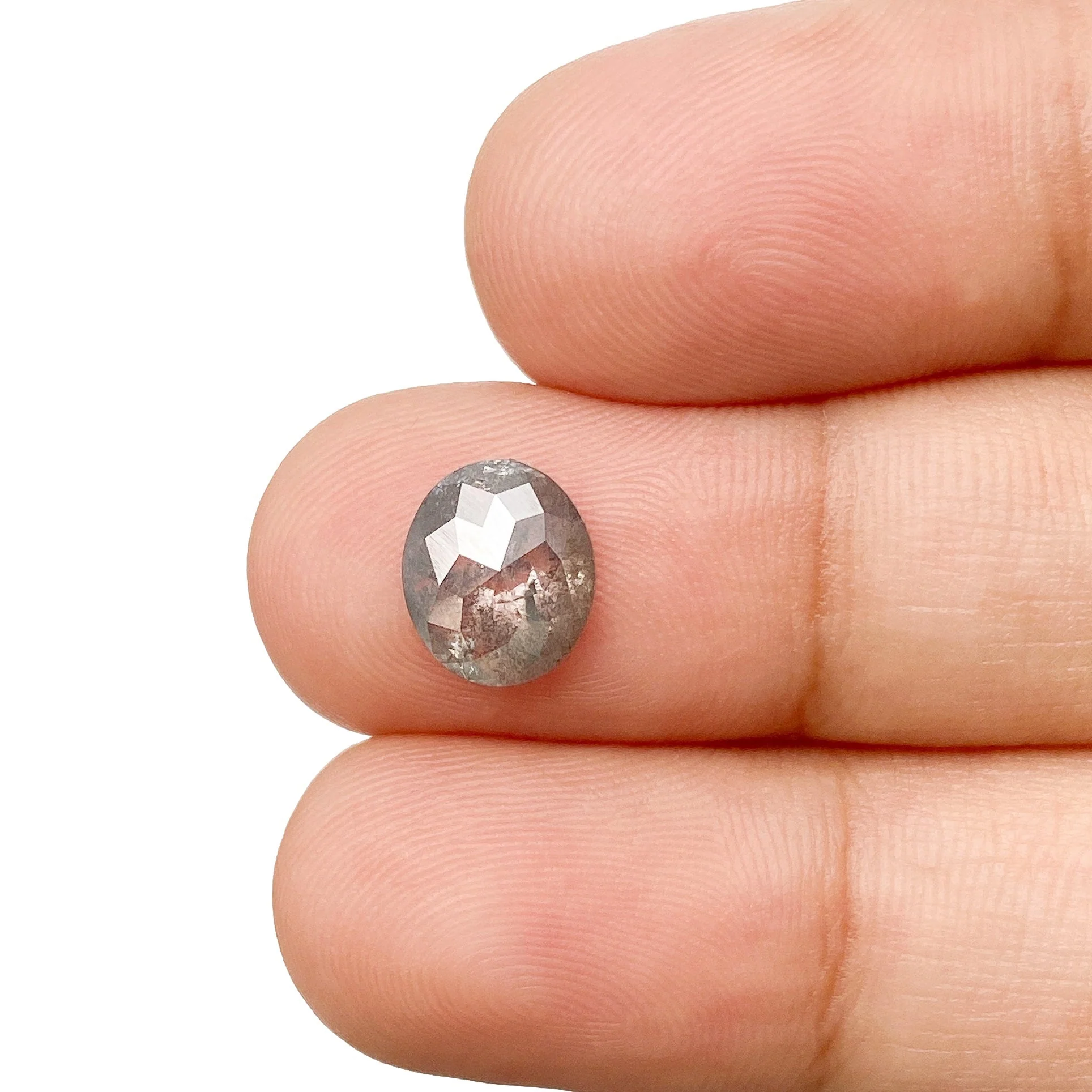 1.50ct | Salt & Pepper Oval Shape Rose Cut Diamond - Image 3