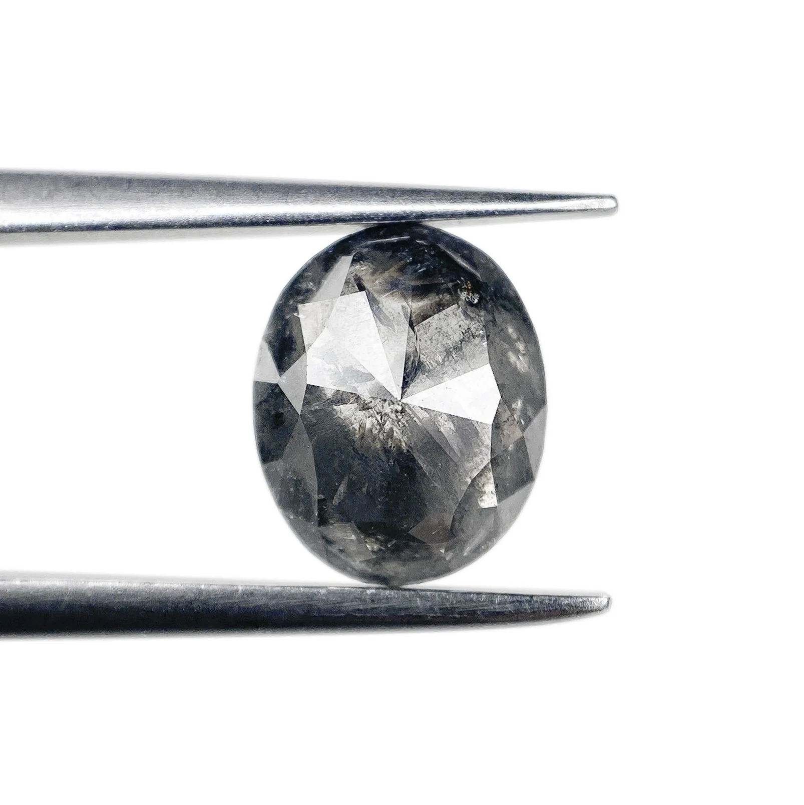 1.52ct | Salt & Pepper Oval Shape Rose Cut Diamond - Image 2