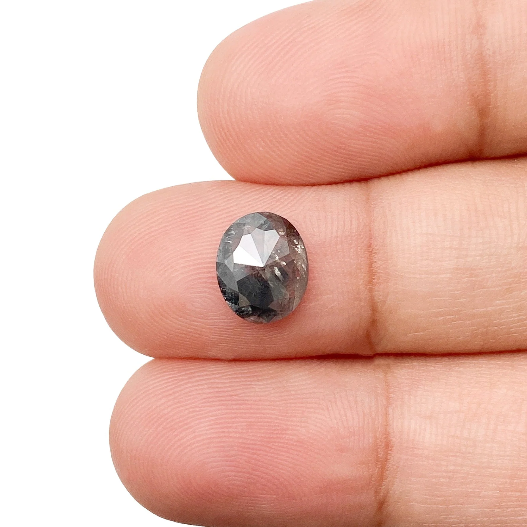 1.52ct | Salt & Pepper Oval Shape Rose Cut Diamond - Image 3