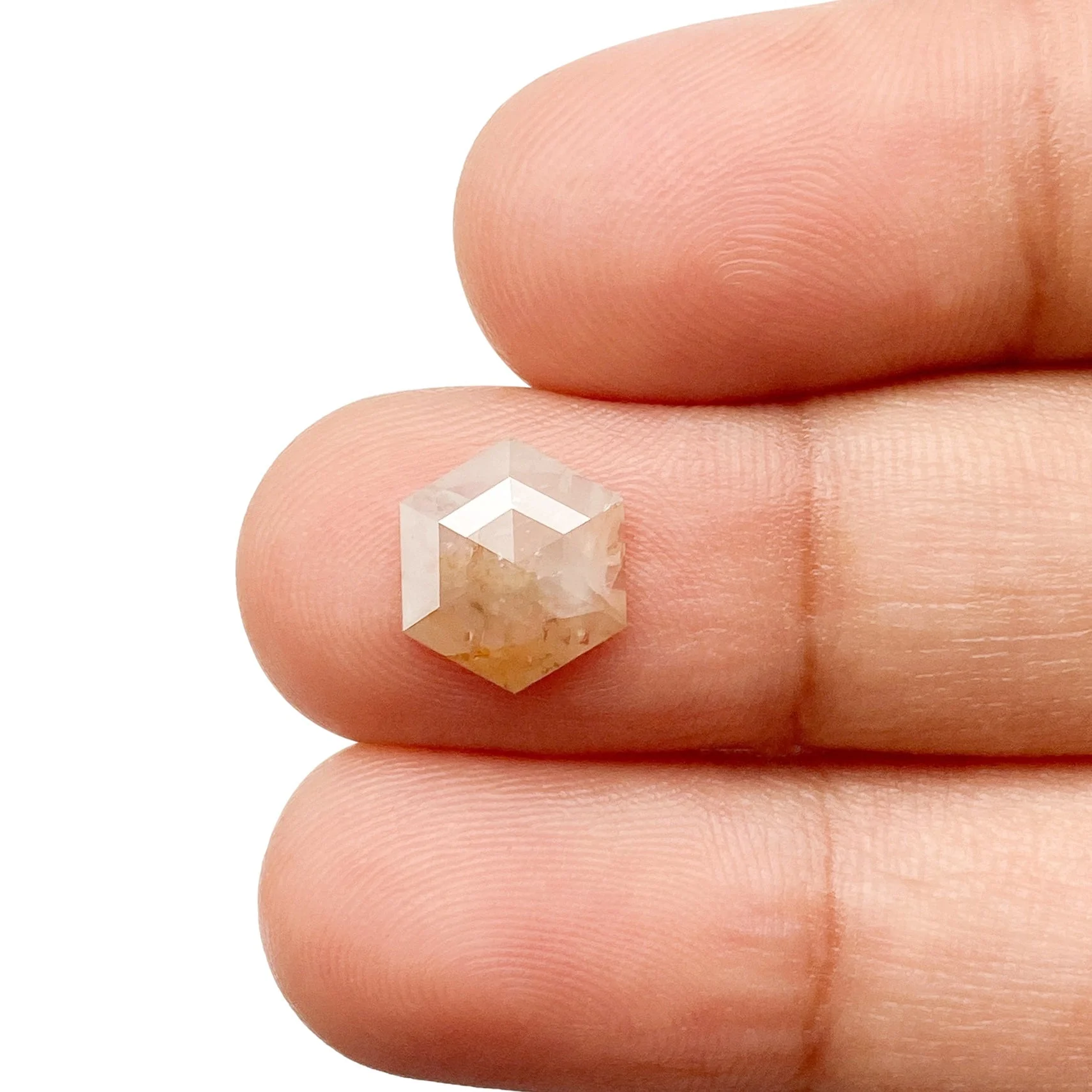 1.53ct | Rustic Reddish White Hexagon Shape Rose Cut Diamond - Image 3