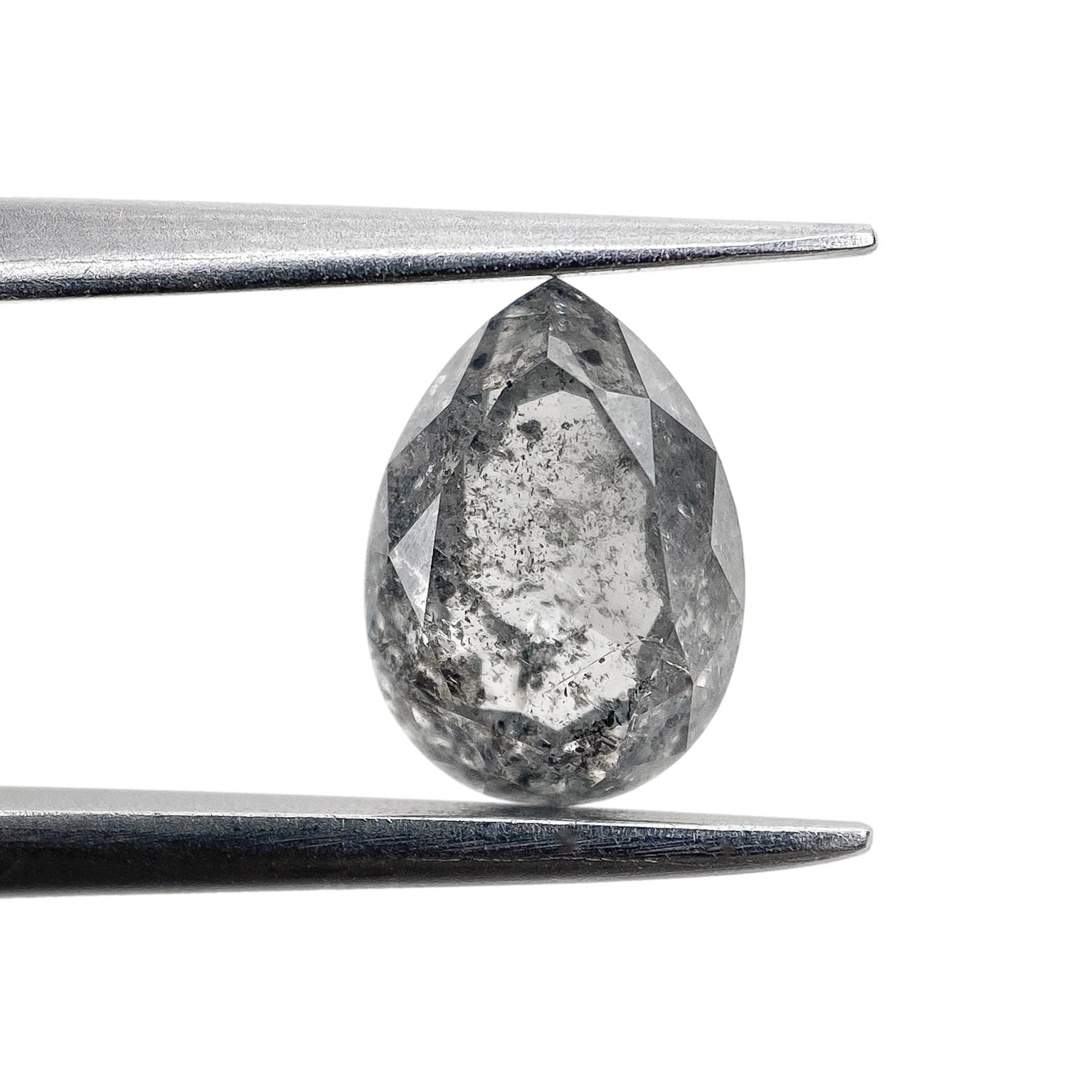1.56ct | Salt & Pepper Pear Shape Brilliant Cut Diamond - Image 2