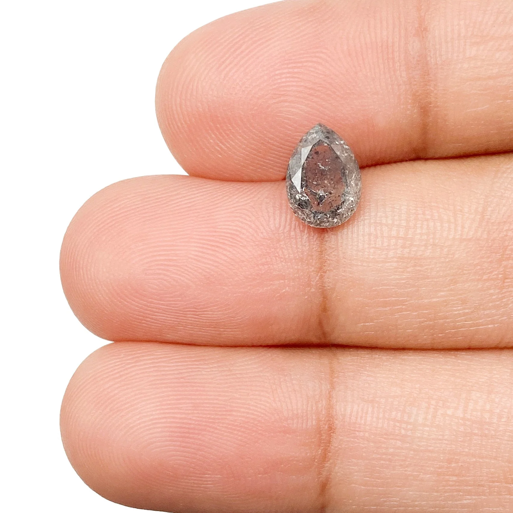 1.56ct | Salt & Pepper Pear Shape Brilliant Cut Diamond - Image 3
